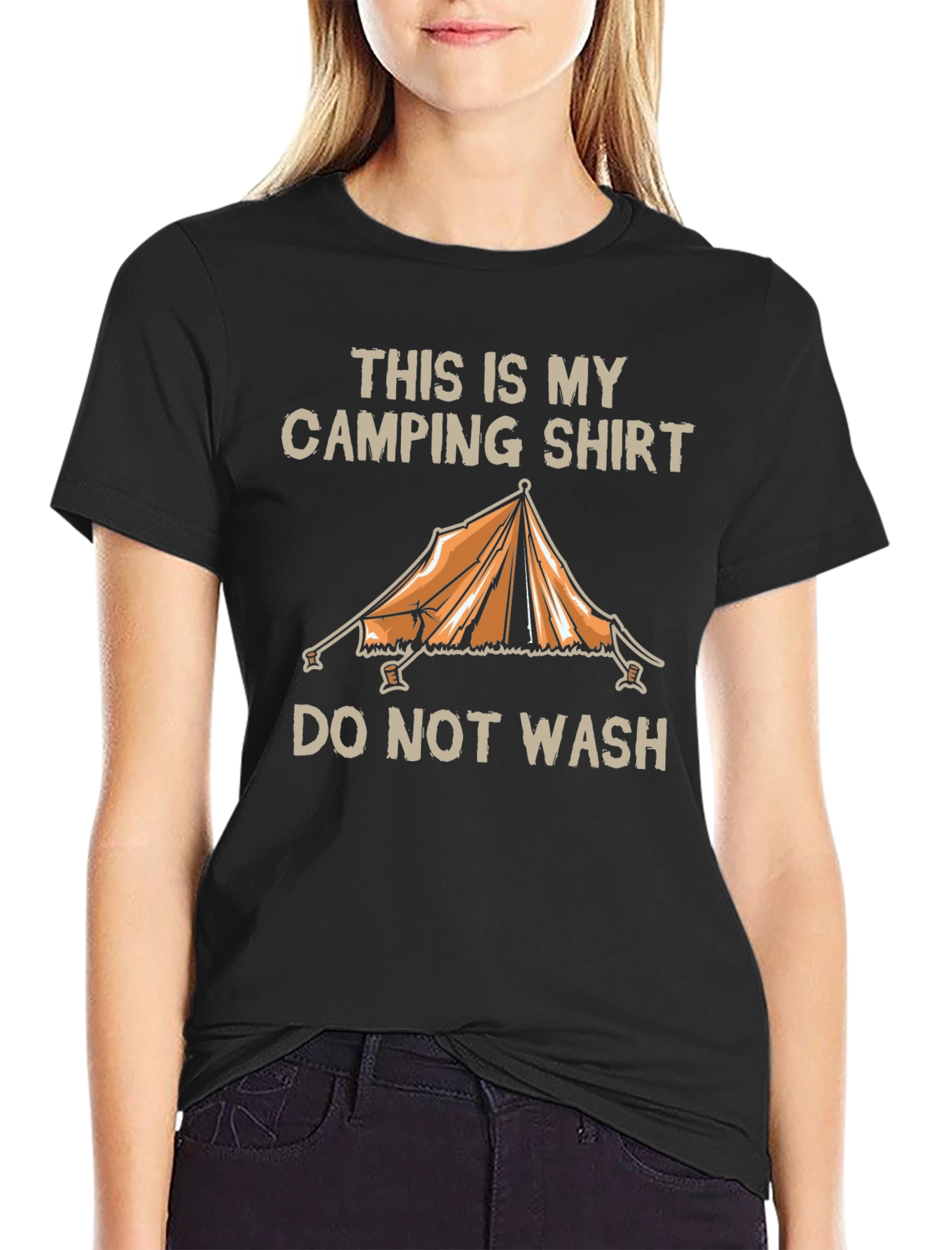 Black Camping Shirt - Funny Tent Design view 2