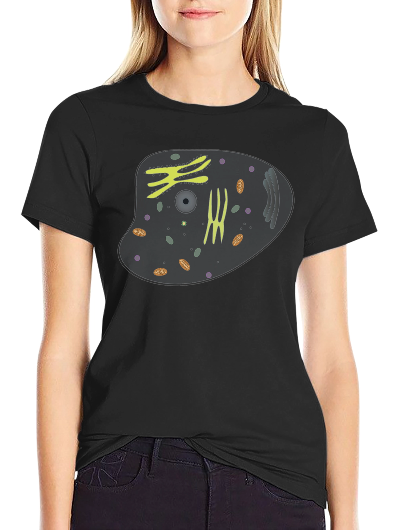 Black Cell Graphic T-Shirt - Biology Apparel view 2