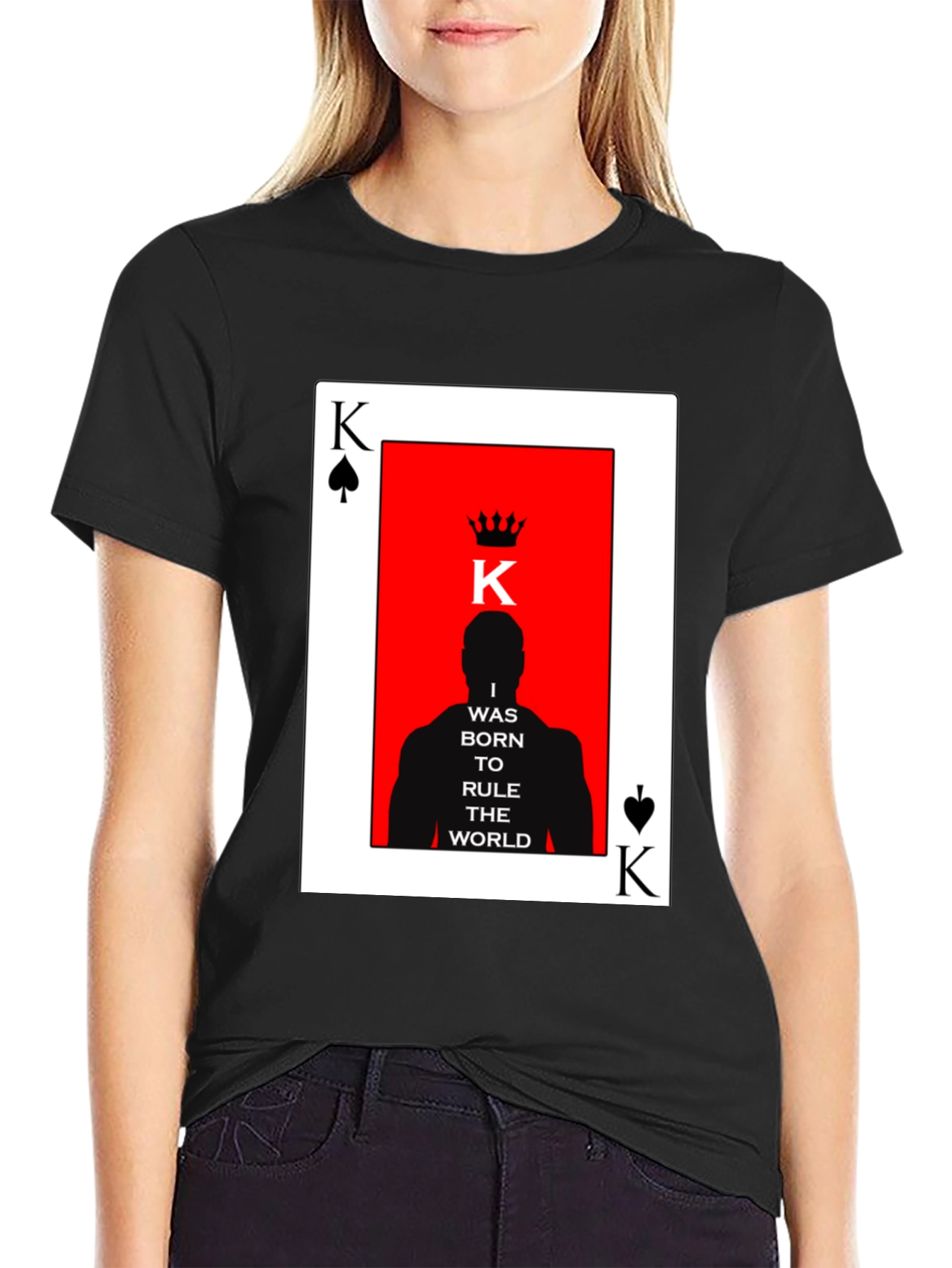 Black King of Spades T-Shirt - Born to Rule the World view 2