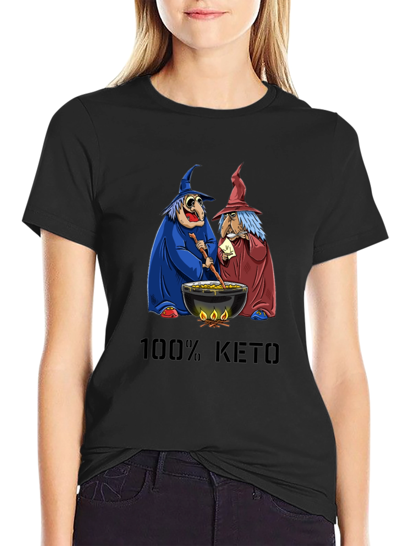 100% Keto Witches Cauldron Graphic Tee - 2