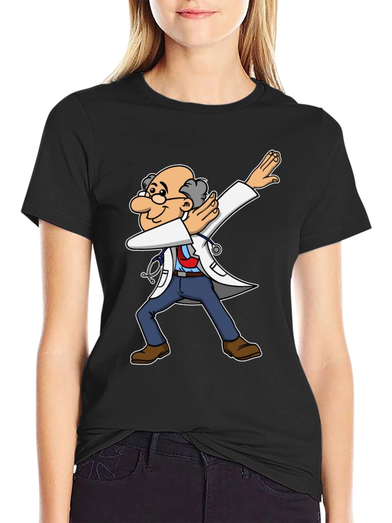Black Dabbing Doctor T-Shirt - Funny Medical Tee view 2