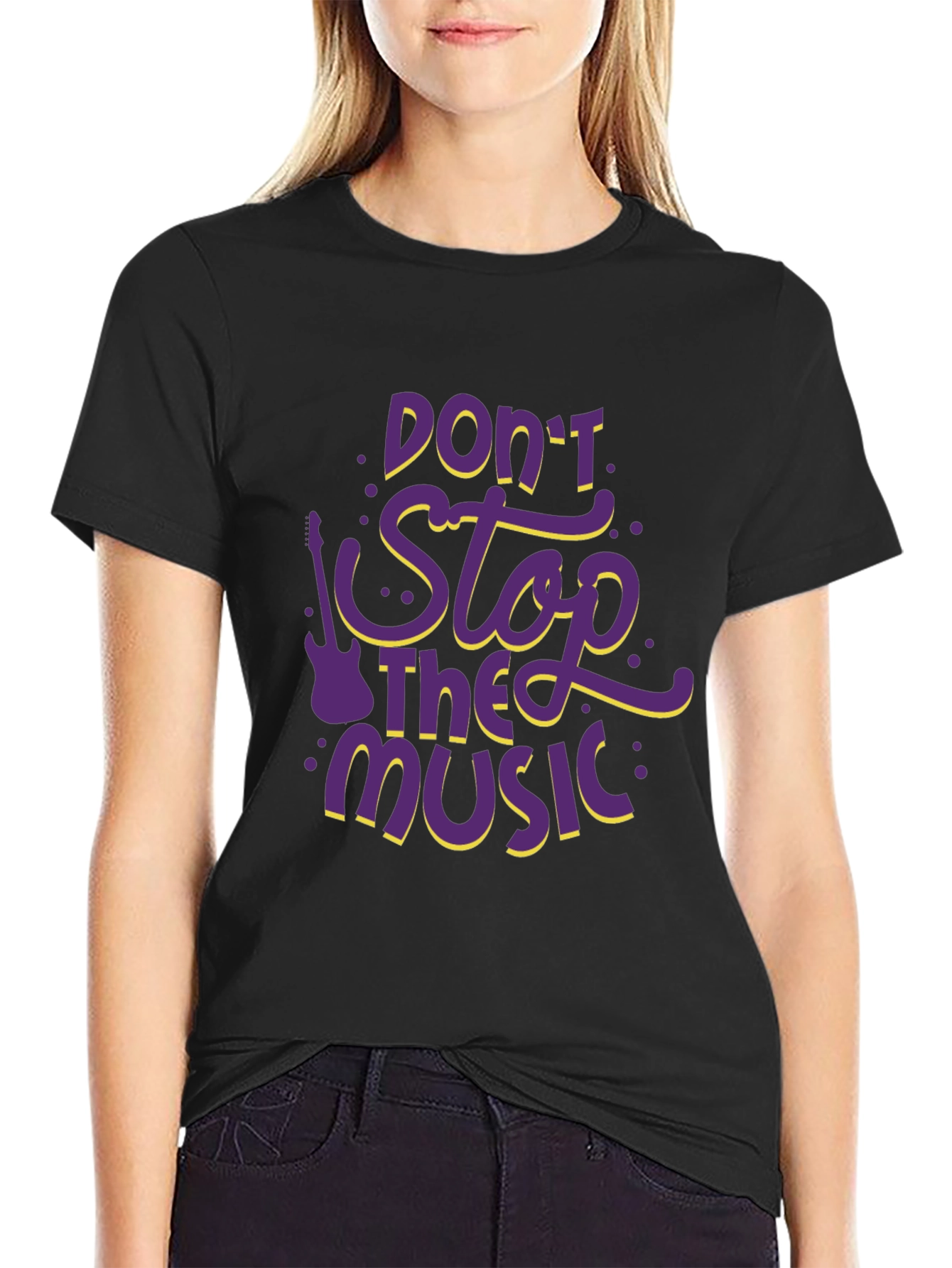 Black Don't Stop the Music Graphic T-Shirt view 2