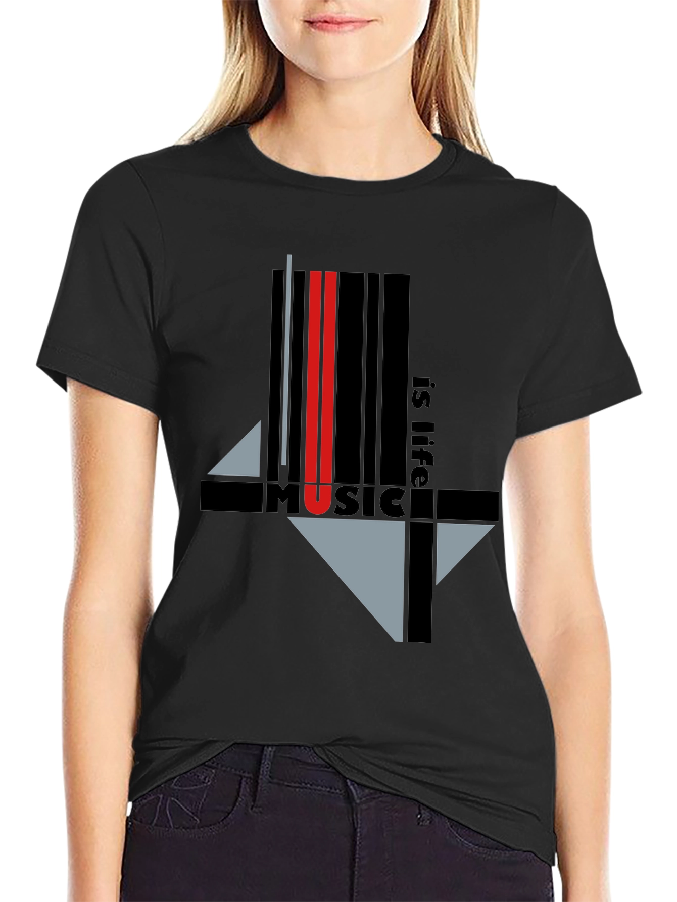 Black Music is Life Graphic Tee - Black view 2