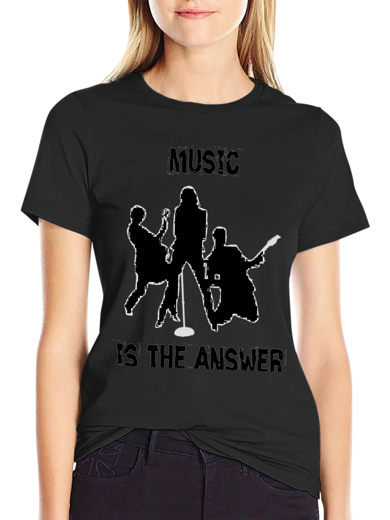Black Music is the Answer Tee - Band Silhouette T-Shirt view 2