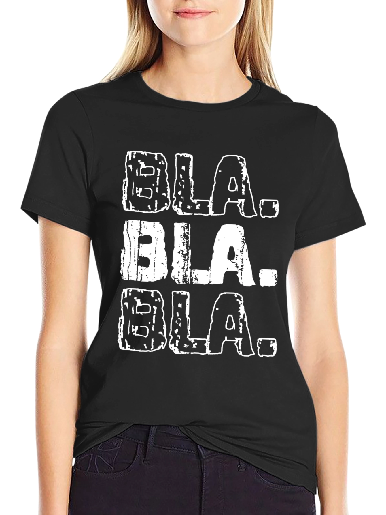 Black Bla Bla Bla Black T-Shirt view 2
