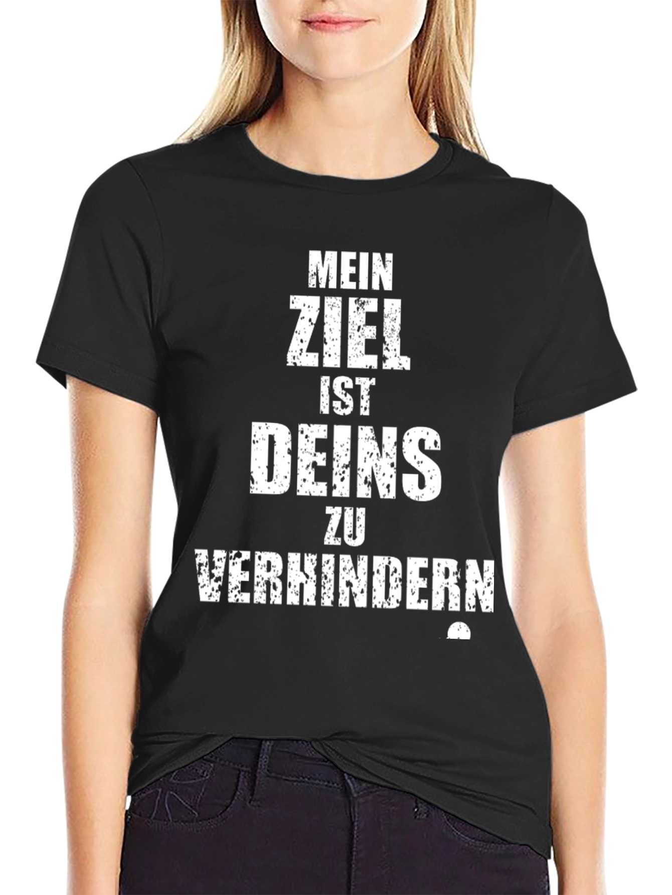 Black Men's Black T-Shirt - Funny German Saying view 2