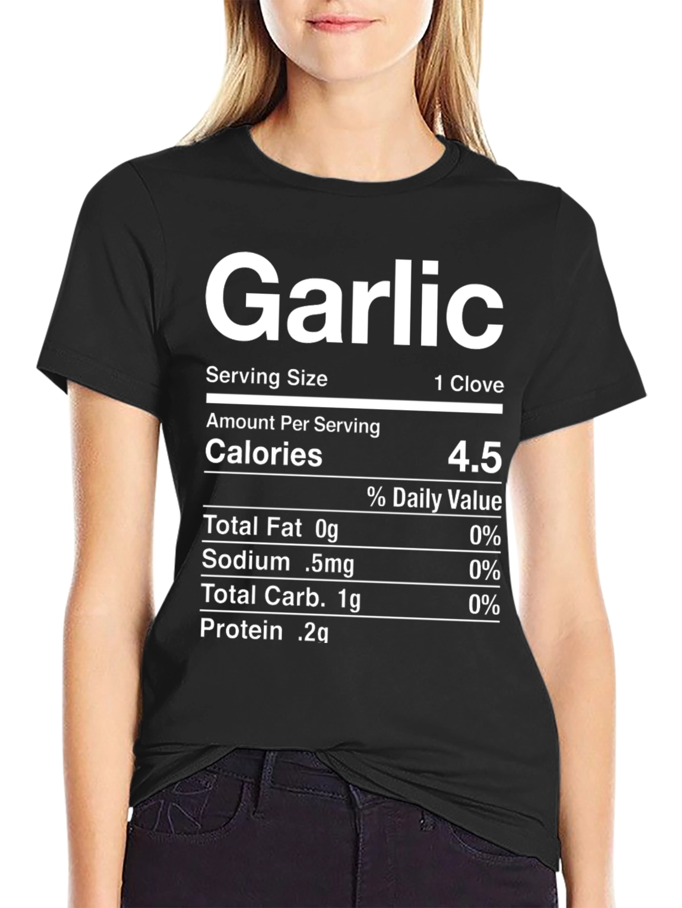 Black Garlic Nutrition Facts Novelty T-Shirt view 2