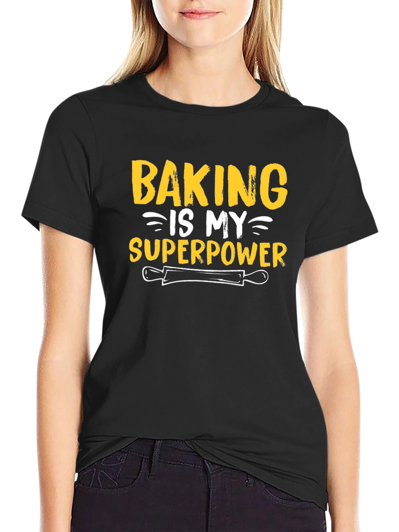 Black Baking is My Superpower T-Shirt - Baker Gift view 2