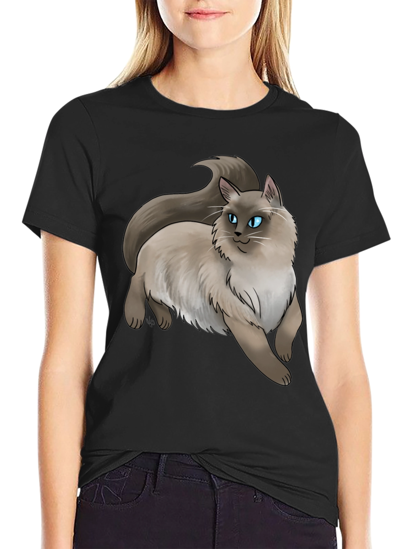 Black Ragdoll Cat T-Shirt - Cute Pet Graphic Tee view 2