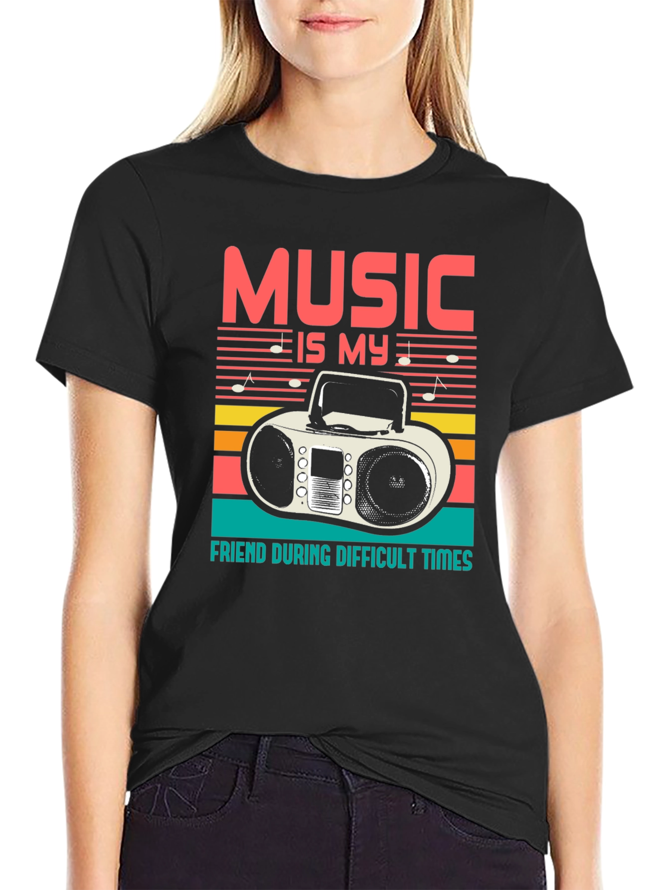 Black Music is My Friend Graphic T-Shirt view 2