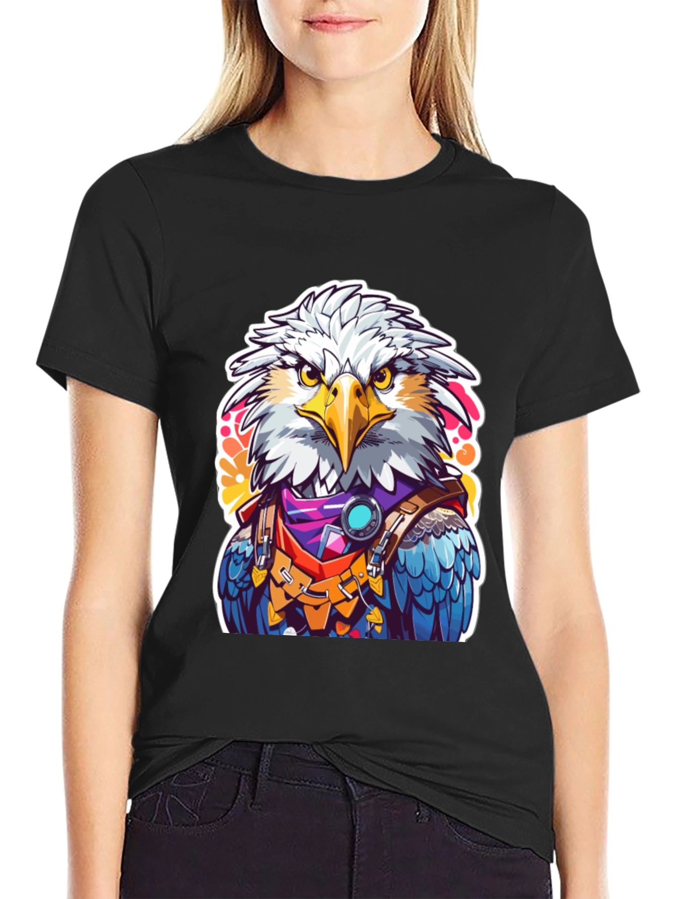 Black Eagle Warrior Graphic Tee - Bold Design view 2