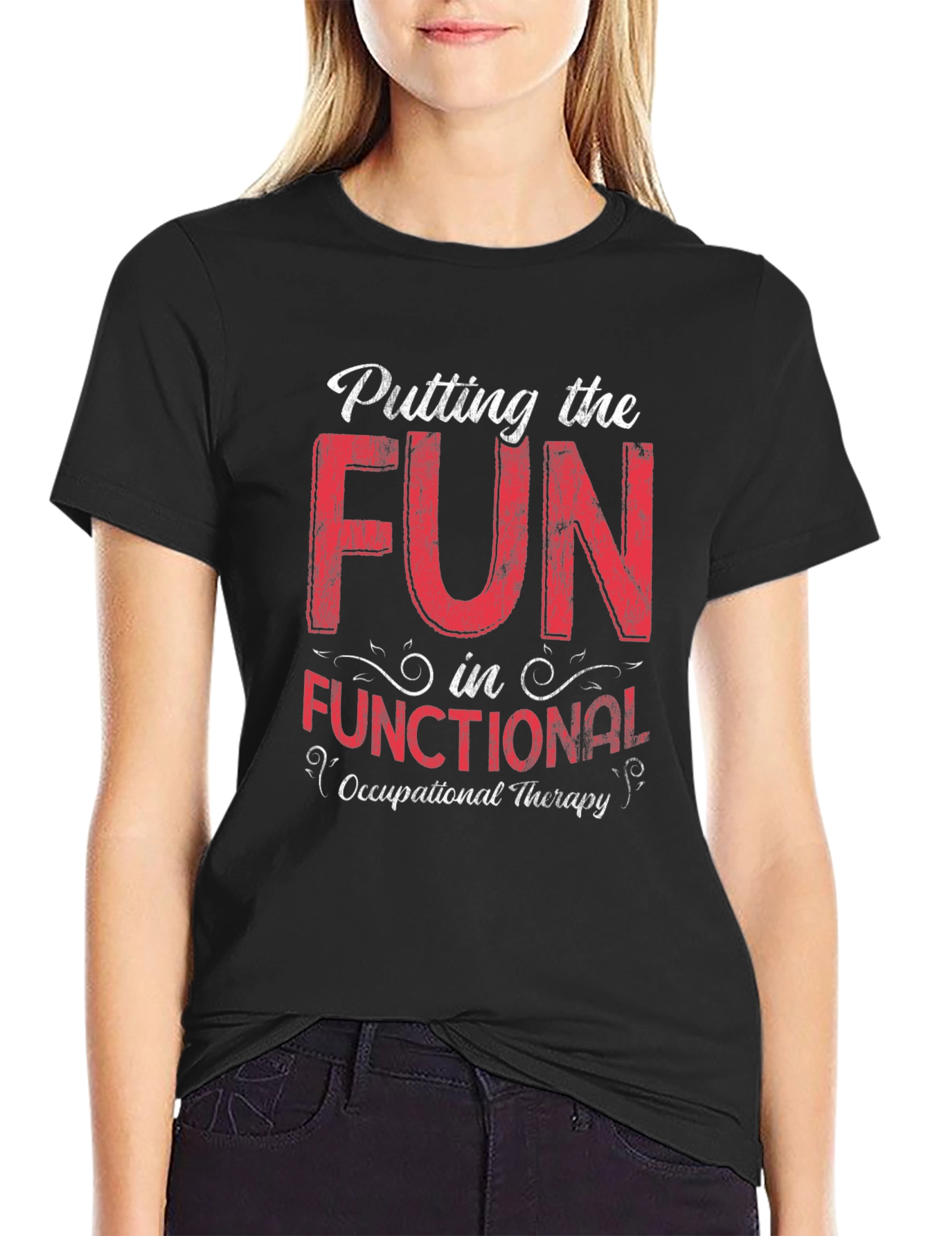 Black Fun in Functional Occupational Therapy Graphic Tee view 2