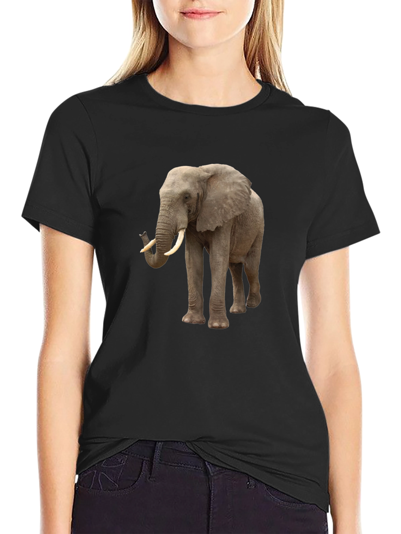 Black Elephant Graphic Tee - Classic Style view 2