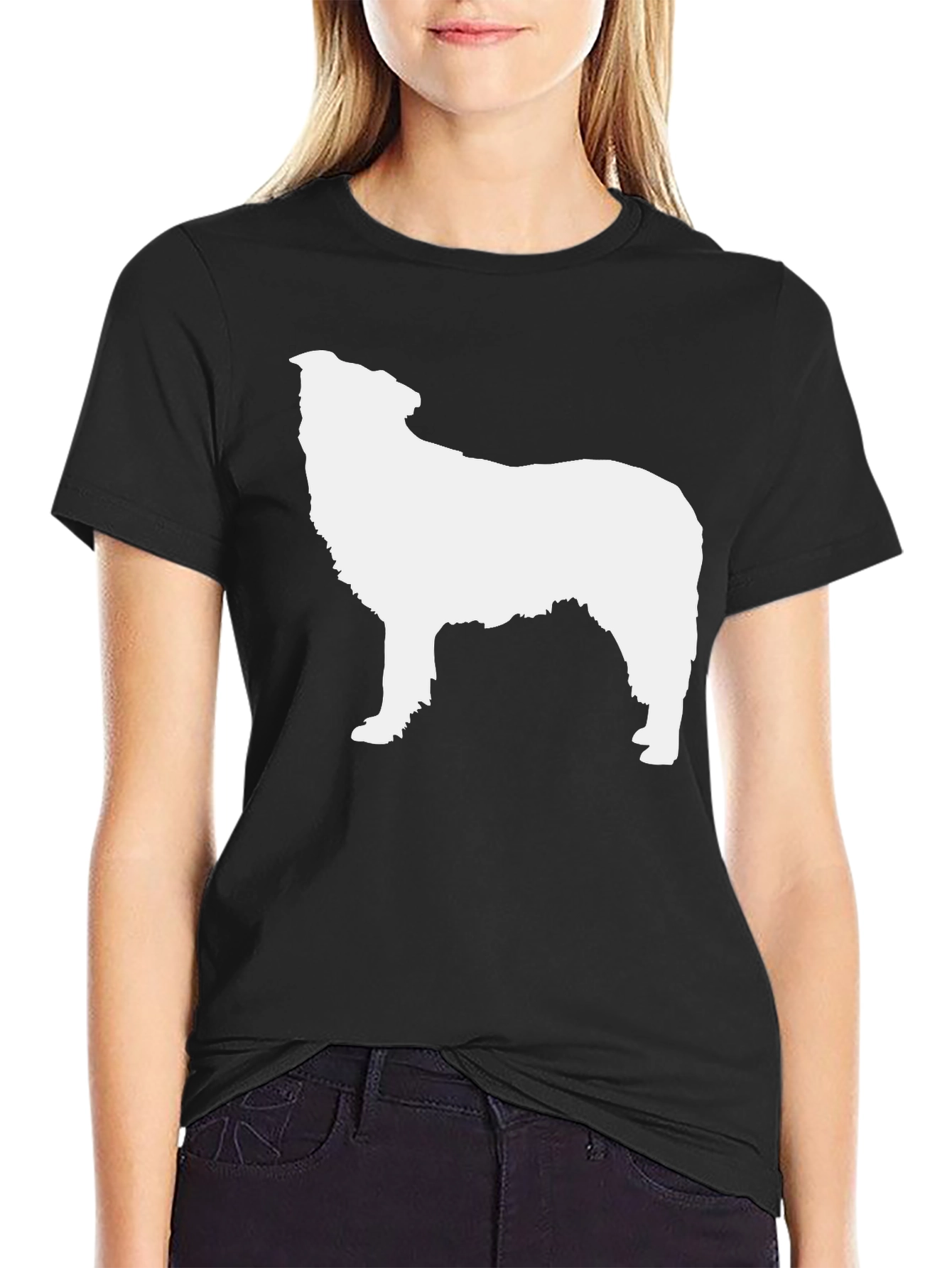 Black Dog Silhouette T-Shirt - Classic Black Tee view 2