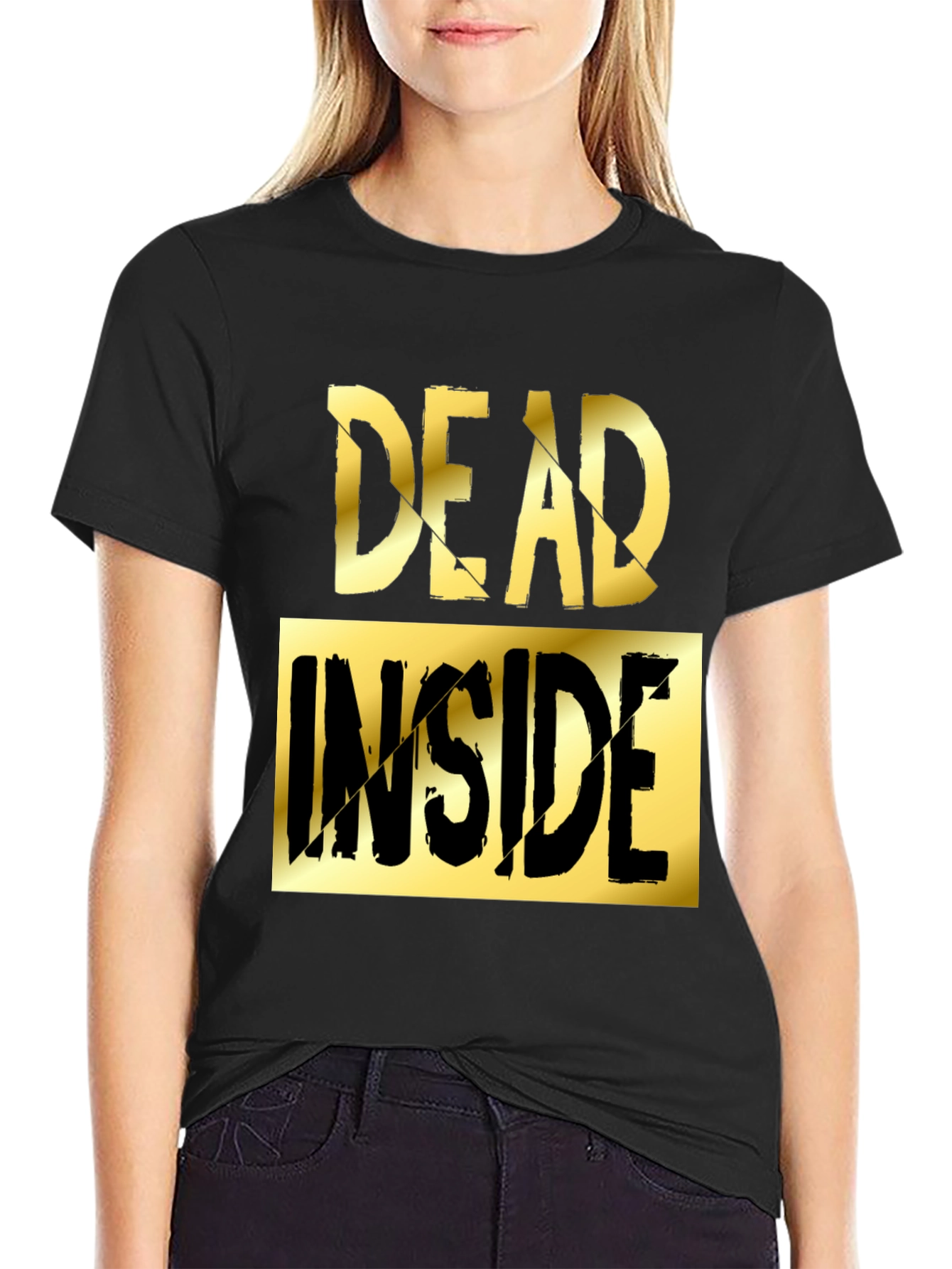 Black Dead Inside Graphic Tee - Men's Novelty T-Shirt view 2
