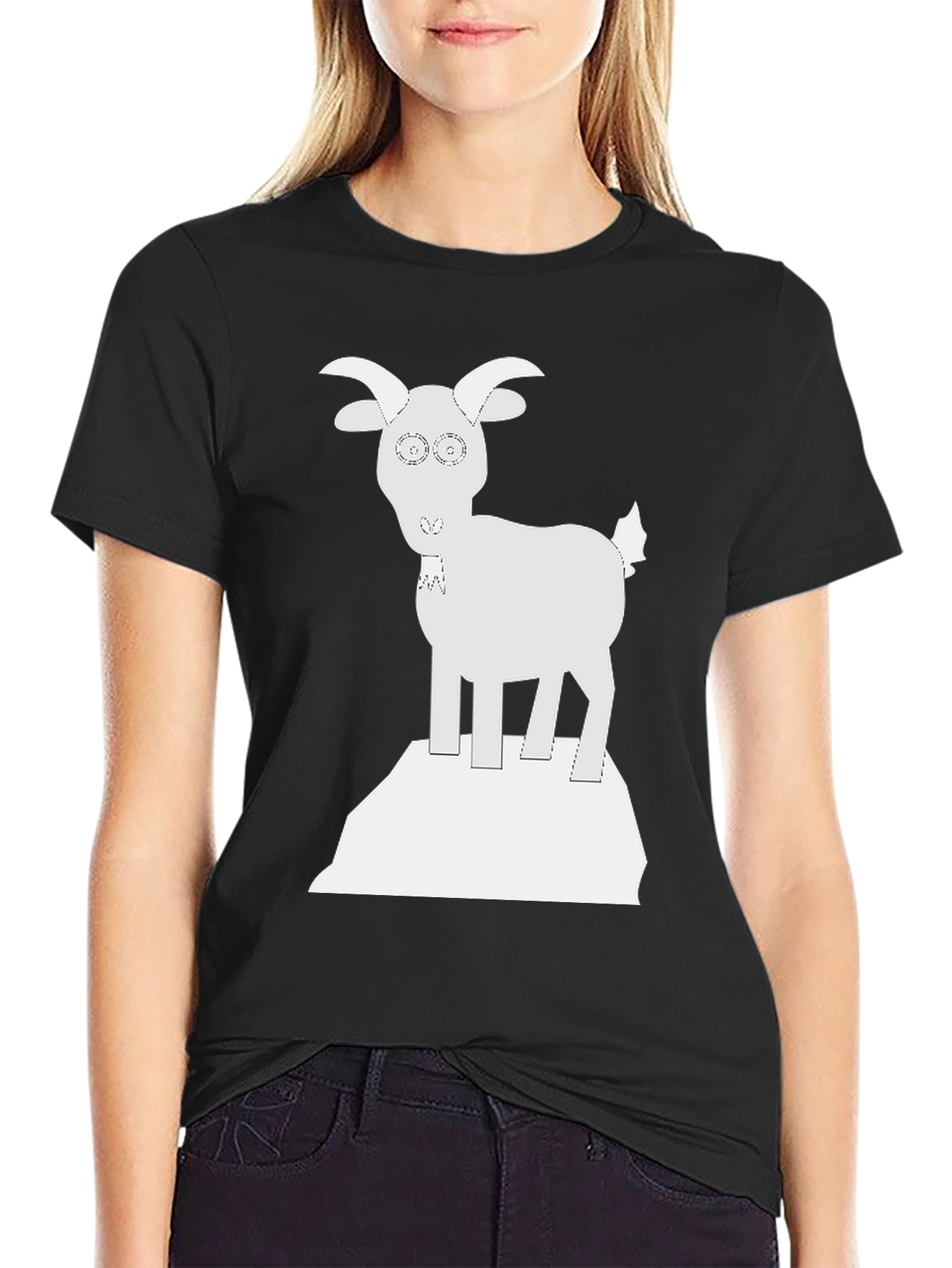 Black Goat on a Rock Graphic Tee - Black view 2