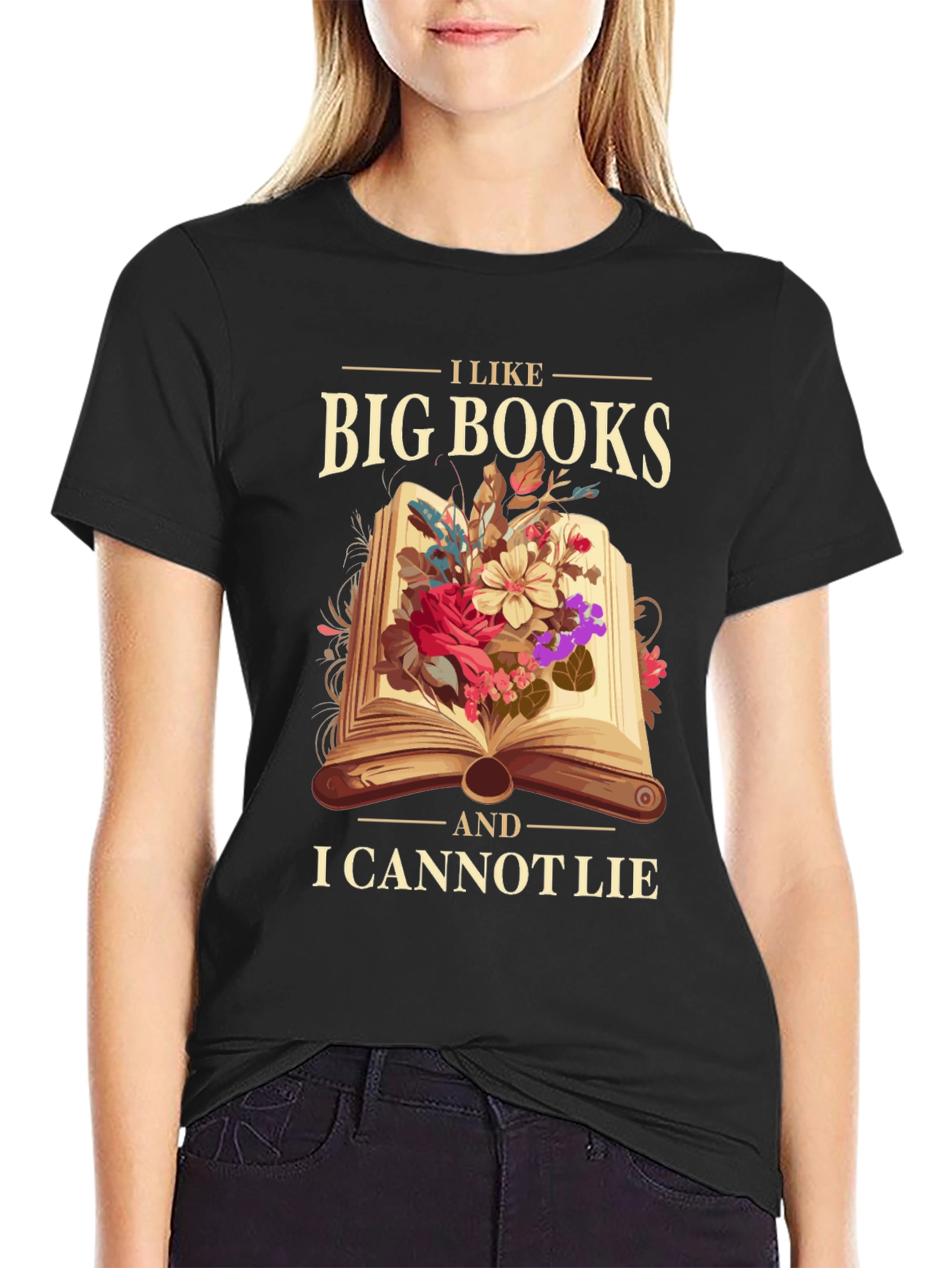 Black I Like Big Books T-Shirt view 2