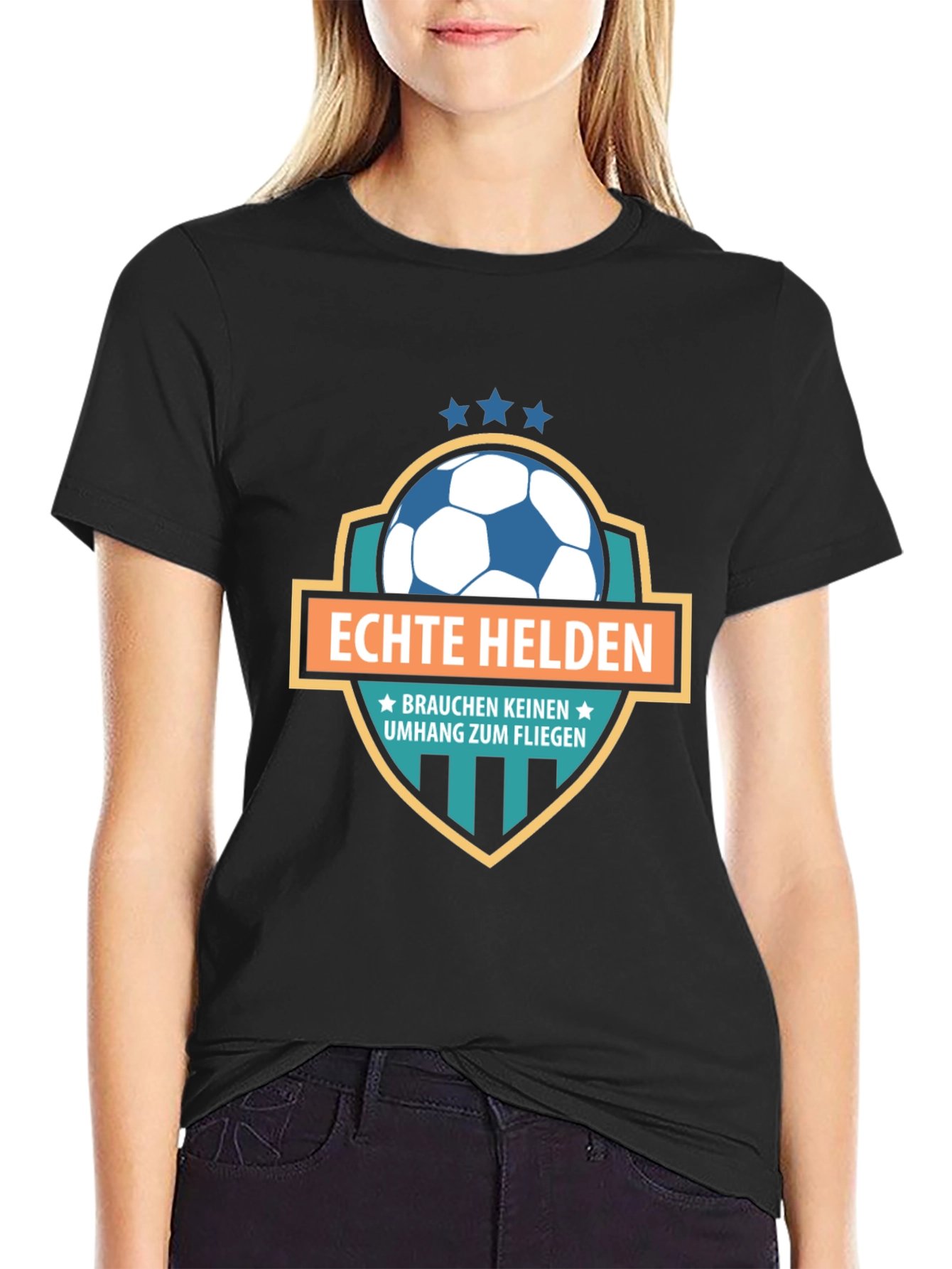 Black Echte Helden Soccer T-Shirt view 2