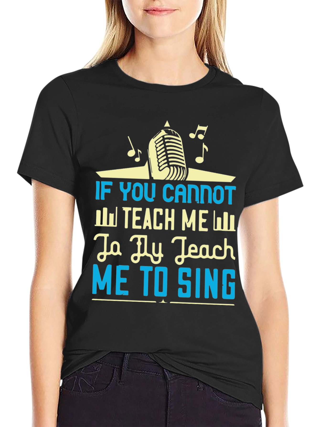 Black Teach Me to Sing Graphic Tee view 2