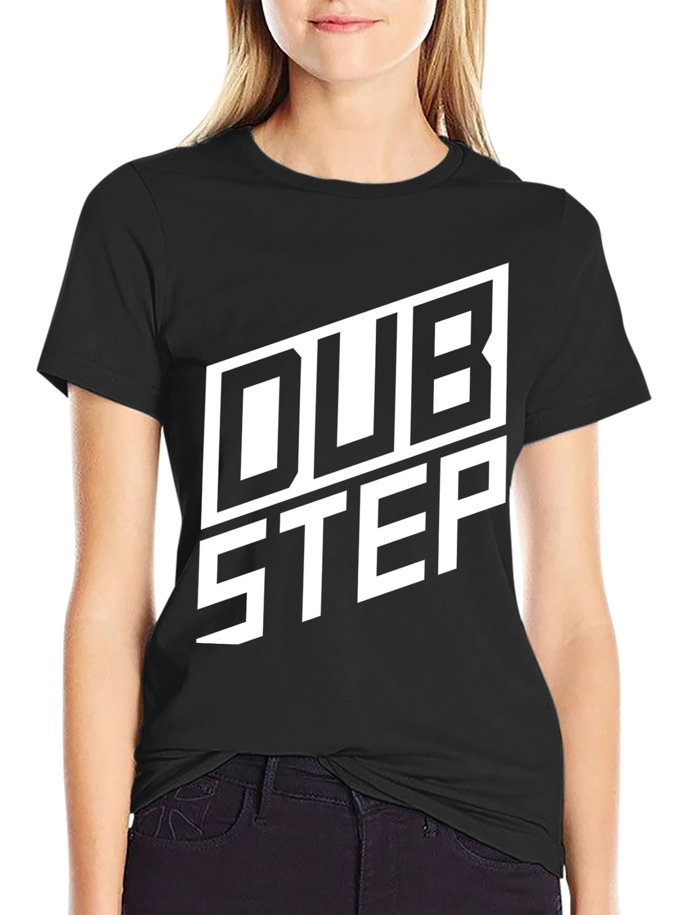 Black Dubstep Graphic Tee - Black Crew Neck view 2