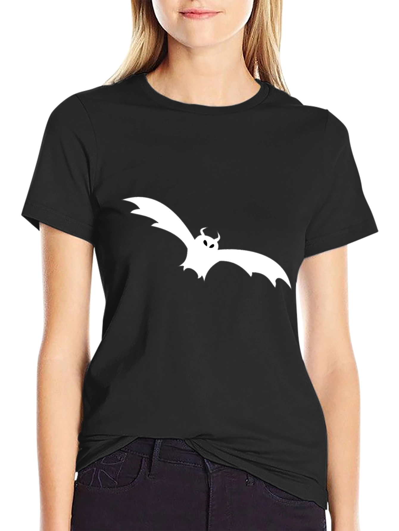 Black Bat Graphic Black T-Shirt - Stylish Halloween Tee view 2