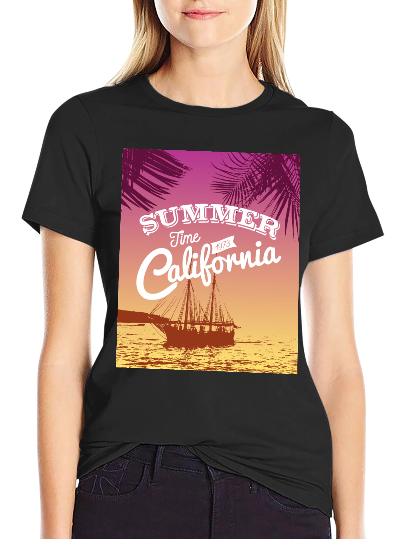 Black Summer Time California Tee view 2