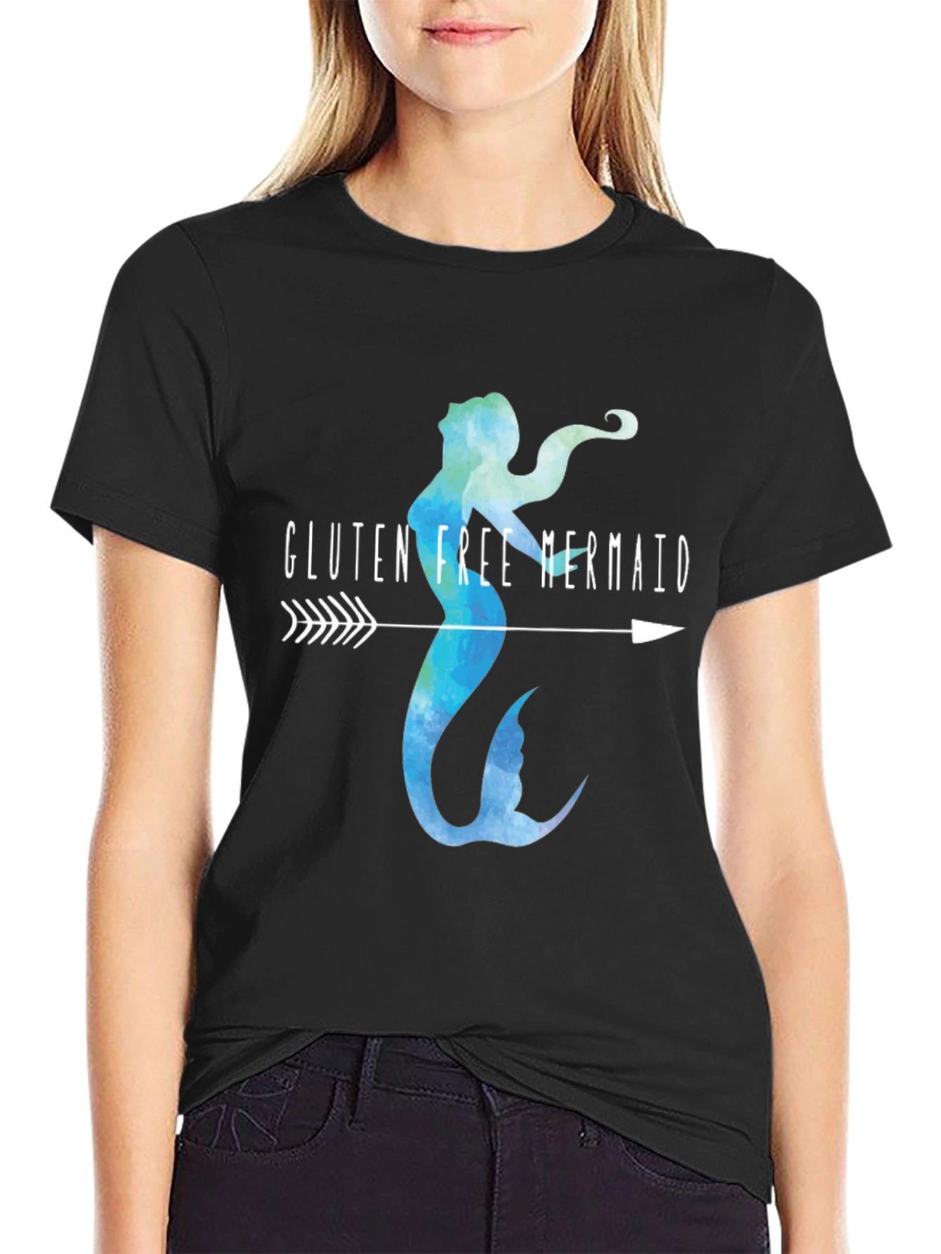 Black Gluten Free Mermaid Graphic Tee view 2