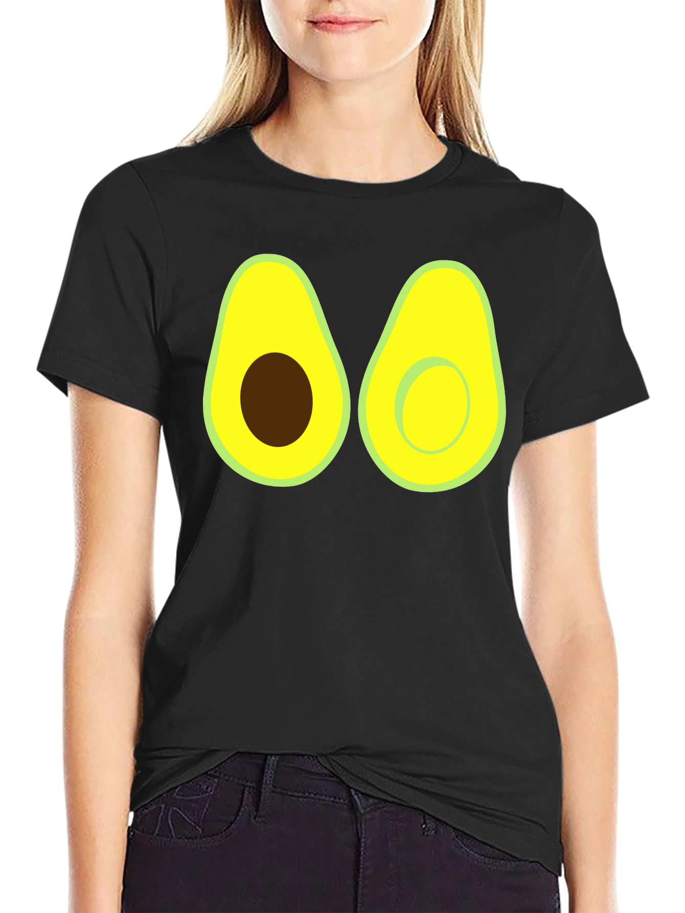Black Avocado Graphic Tee - Funny Fruit Shirt view 2