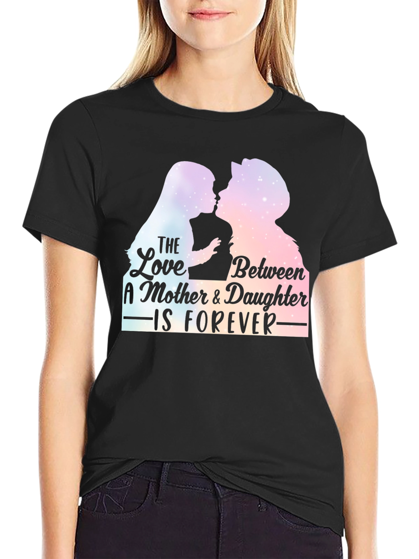 Black Mother & Daughter Forever T-Shirt - Black view 2