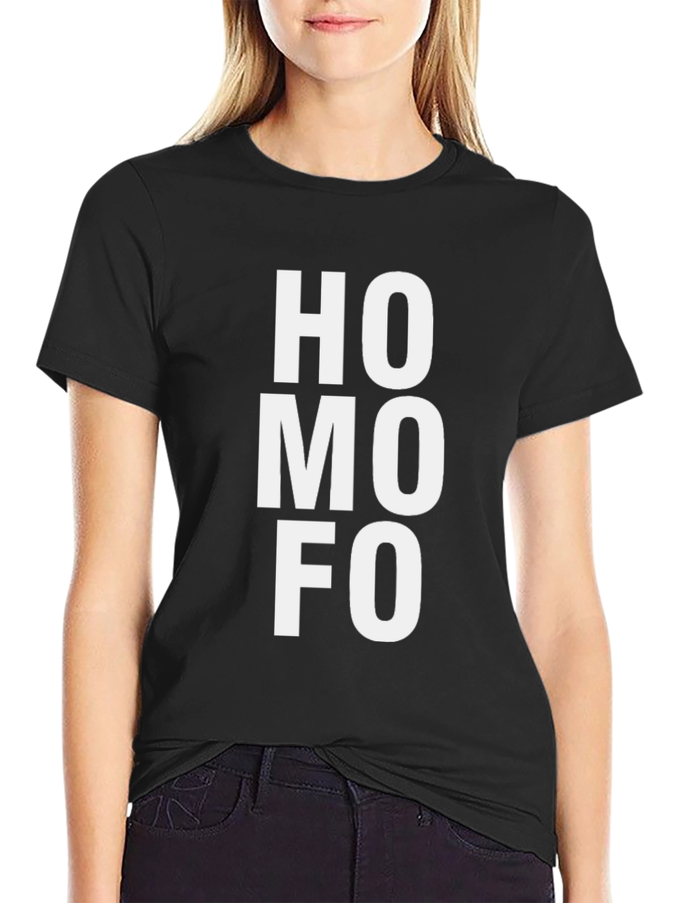 Black HOMOFO Graphic Tee - Bold Statement Shirt view 2