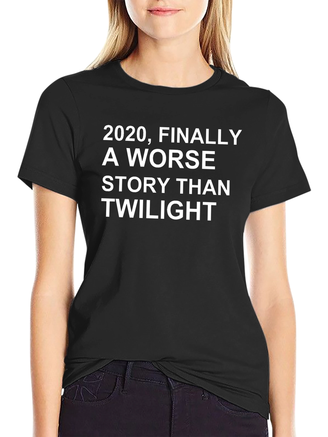 Black 2020 Worse Than Twilight Novelty T-Shirt view 2