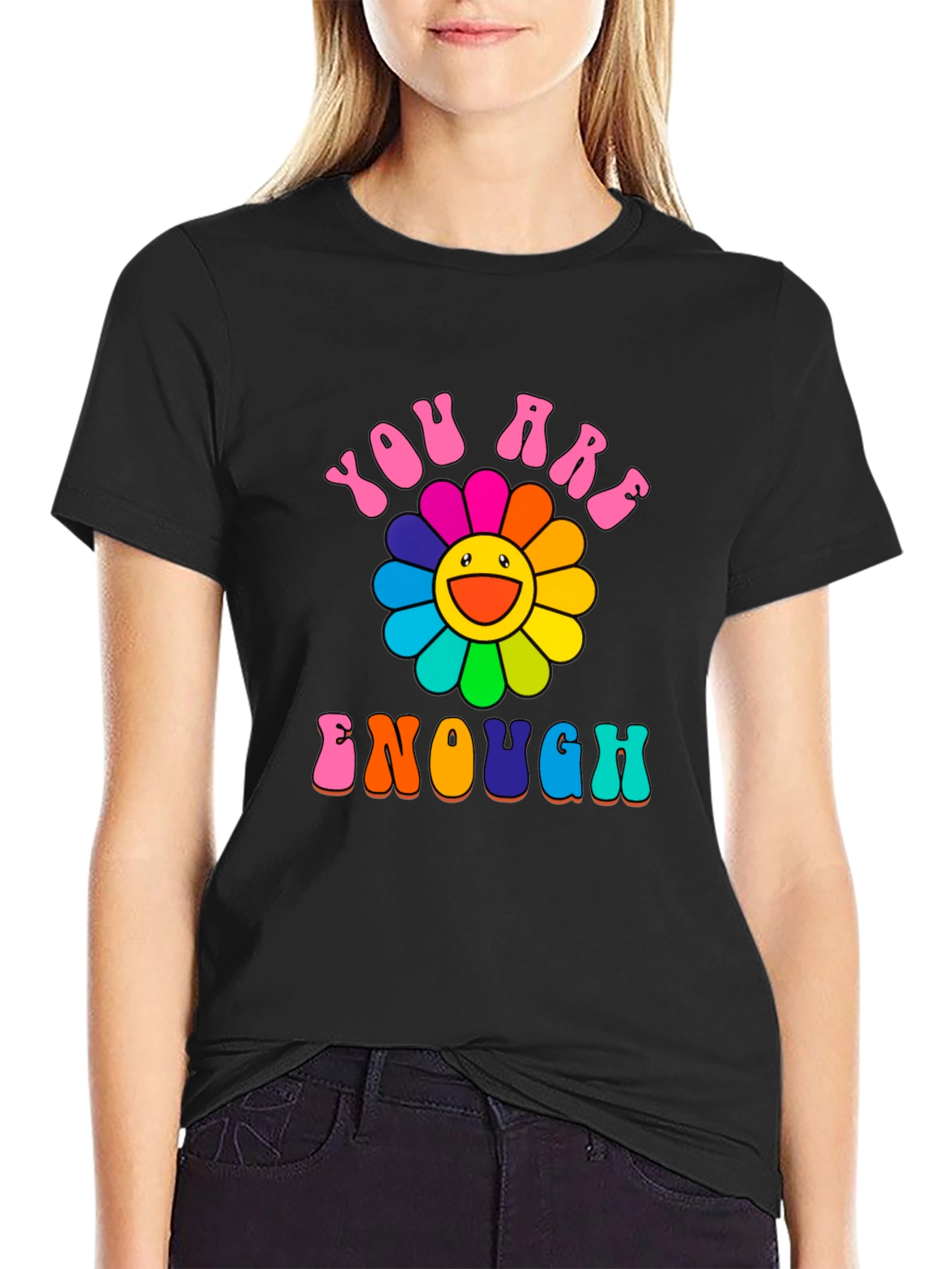 Black You Are Enough Graphic T-Shirt view 2