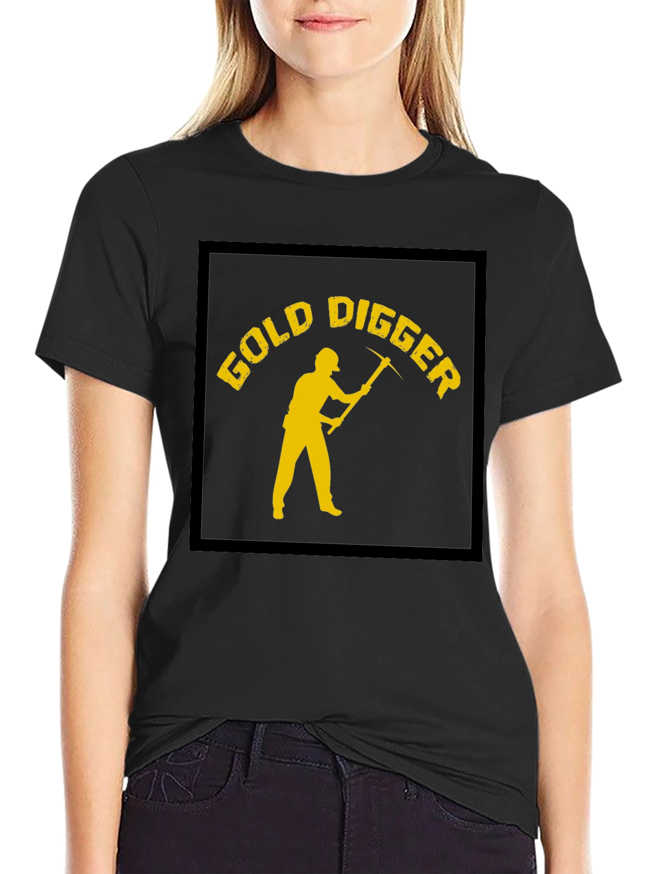 Black Gold Digger T-Shirt - Novelty Graphic Tee view 2
