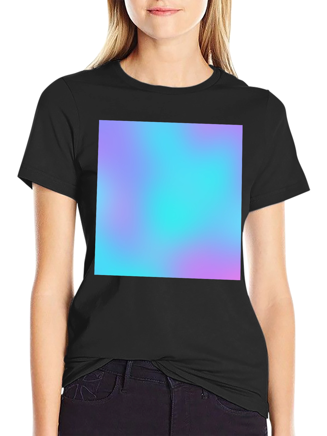 Black Vaporwave Aesthetic T-Shirt - Black Cotton Blend view 2