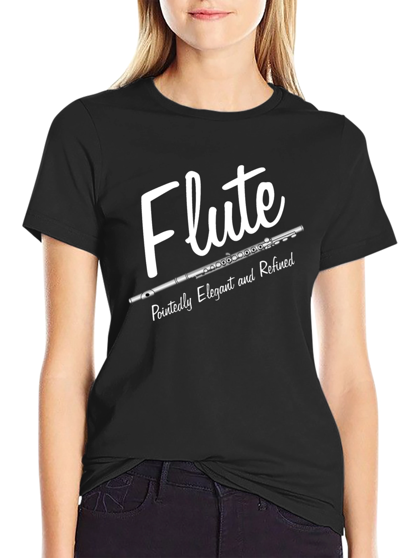Black Flute Elegant & Refined Graphic T-Shirt view 2