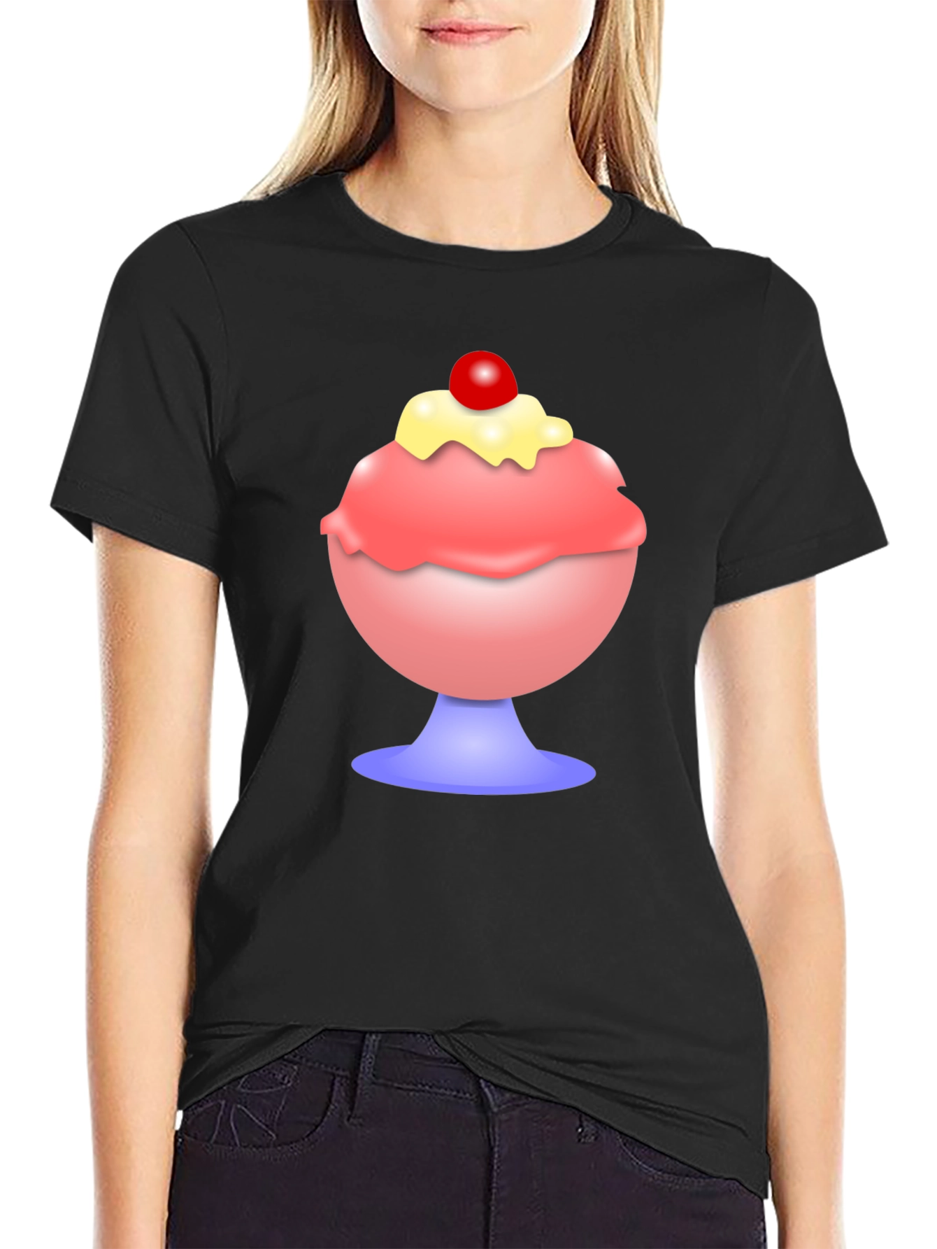 Black Ice Cream Dessert Graphic Tee view 2