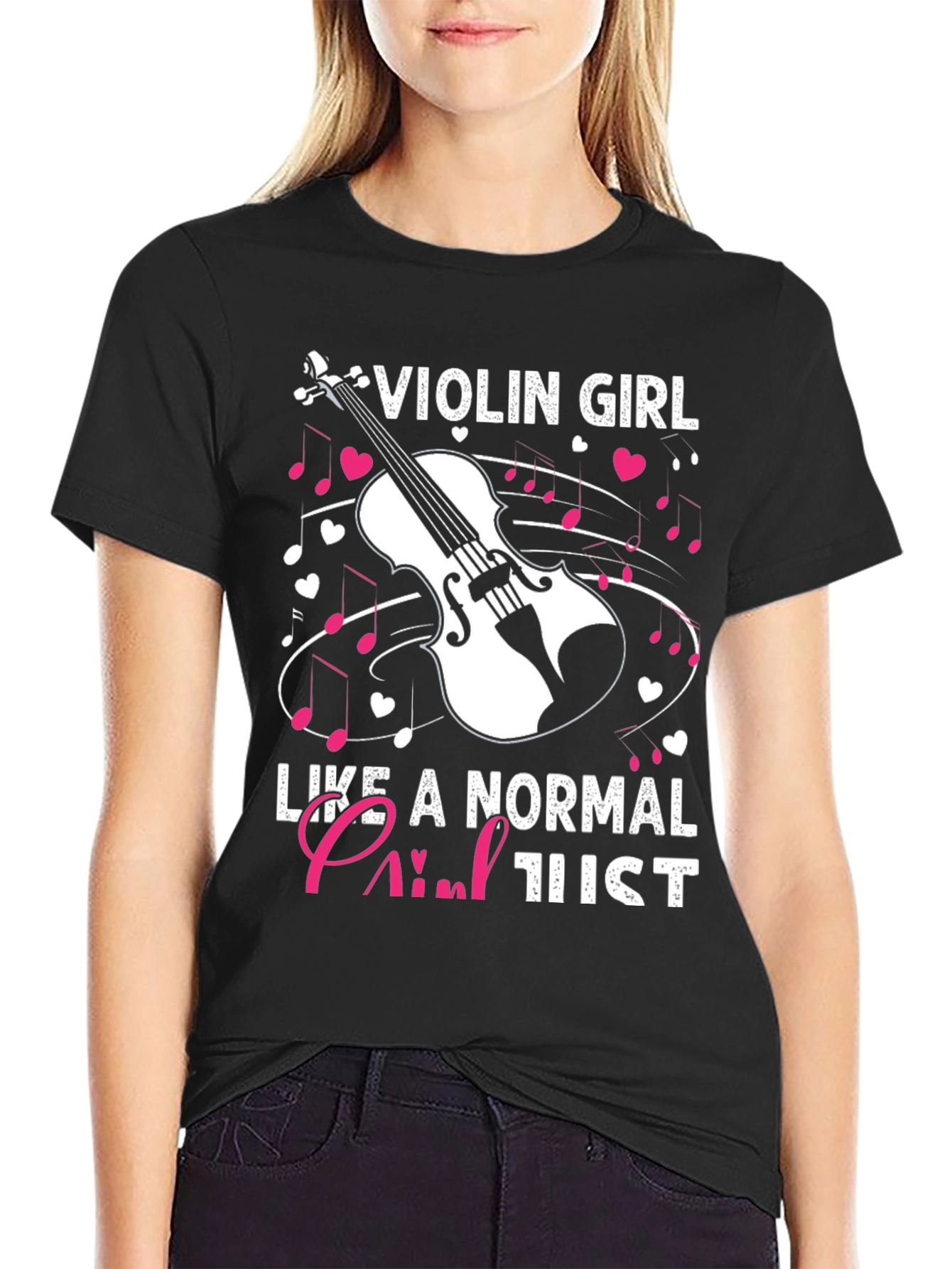 Black Violin Girl Like a Normal Girl T-Shirt view 2