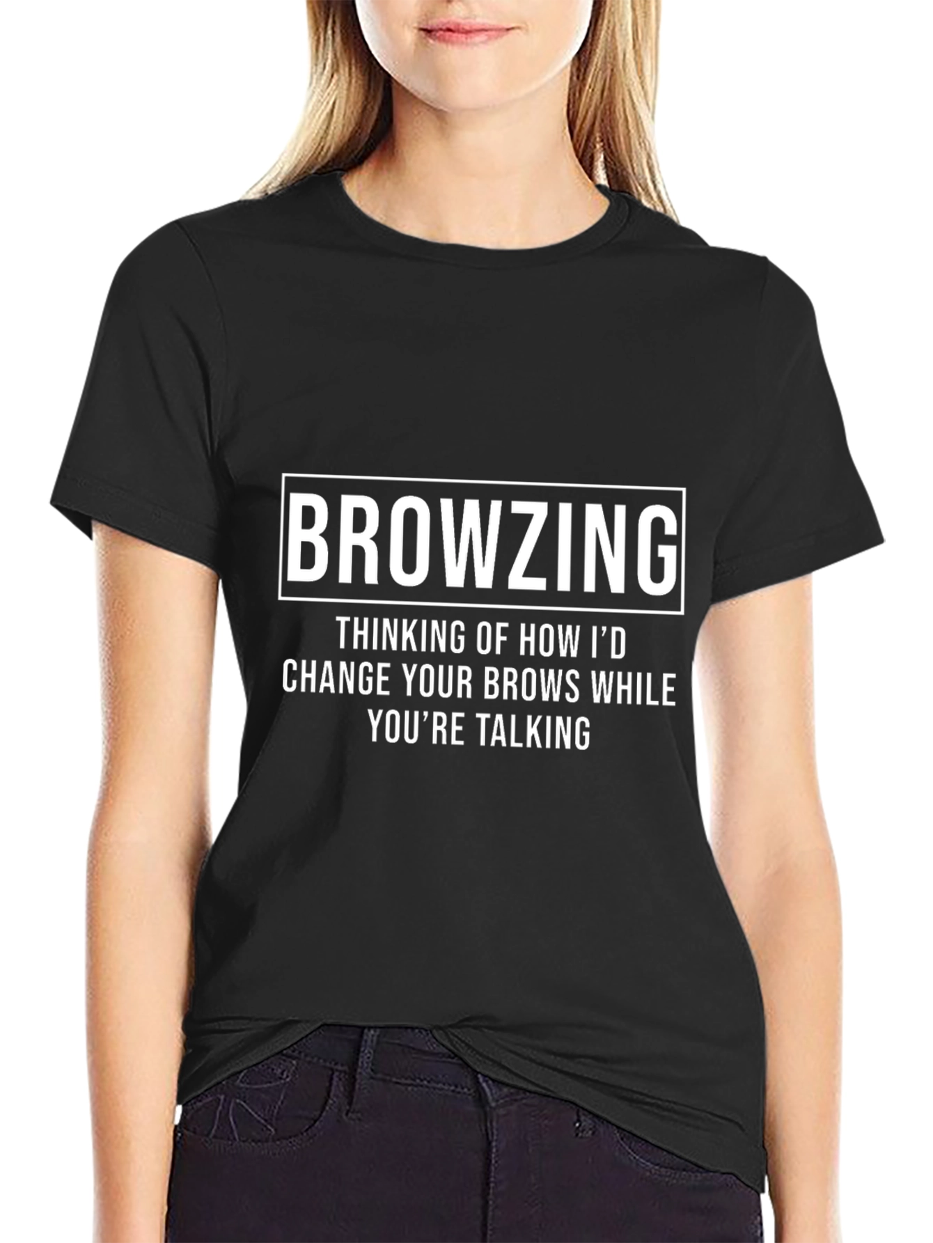 Black Browsing Graphic T-Shirt - Funny Sarcastic Tee view 2