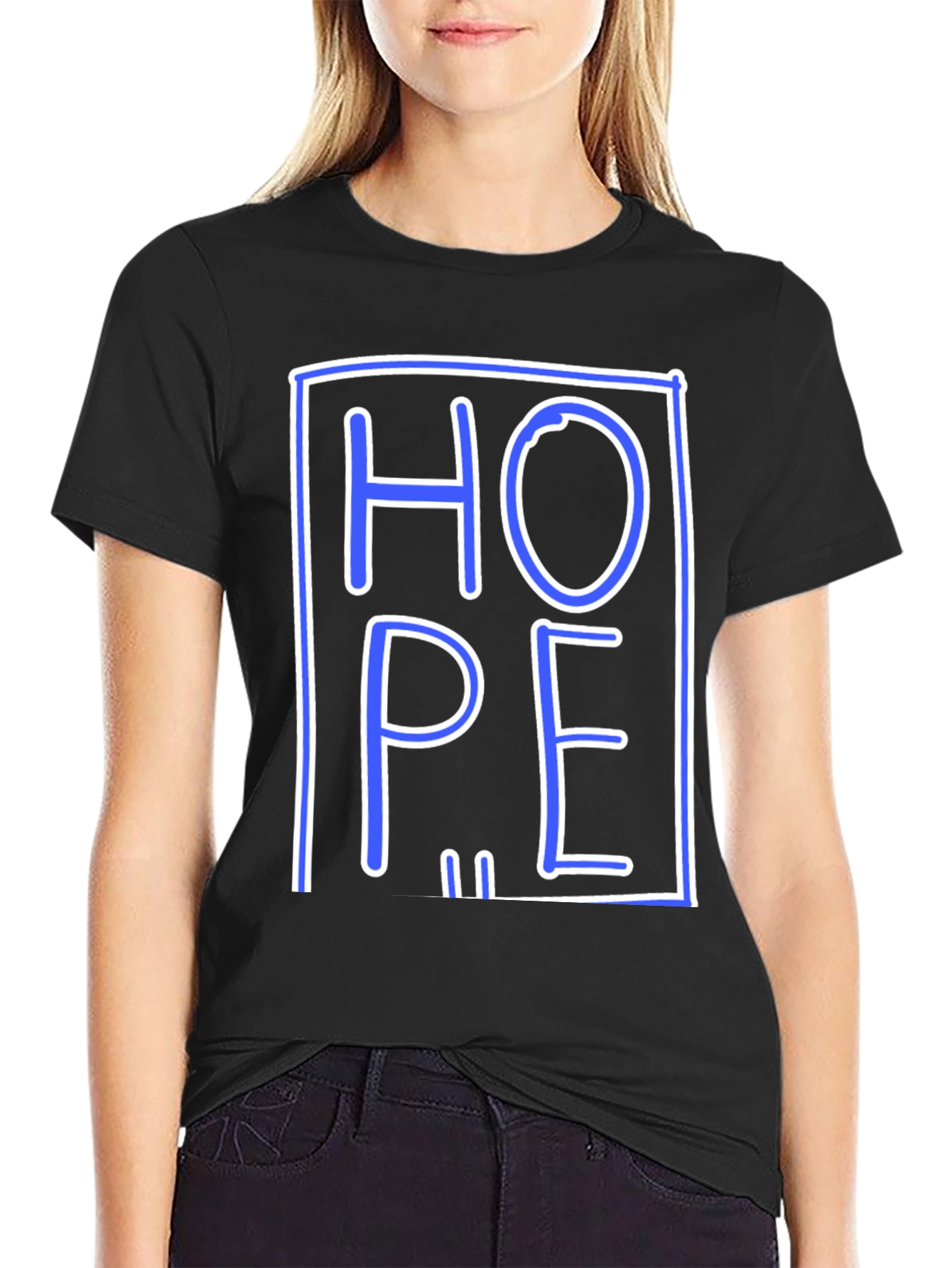 Black Hope Graphic Tee - Unisex Black Short Sleeve T-Shirt view 2
