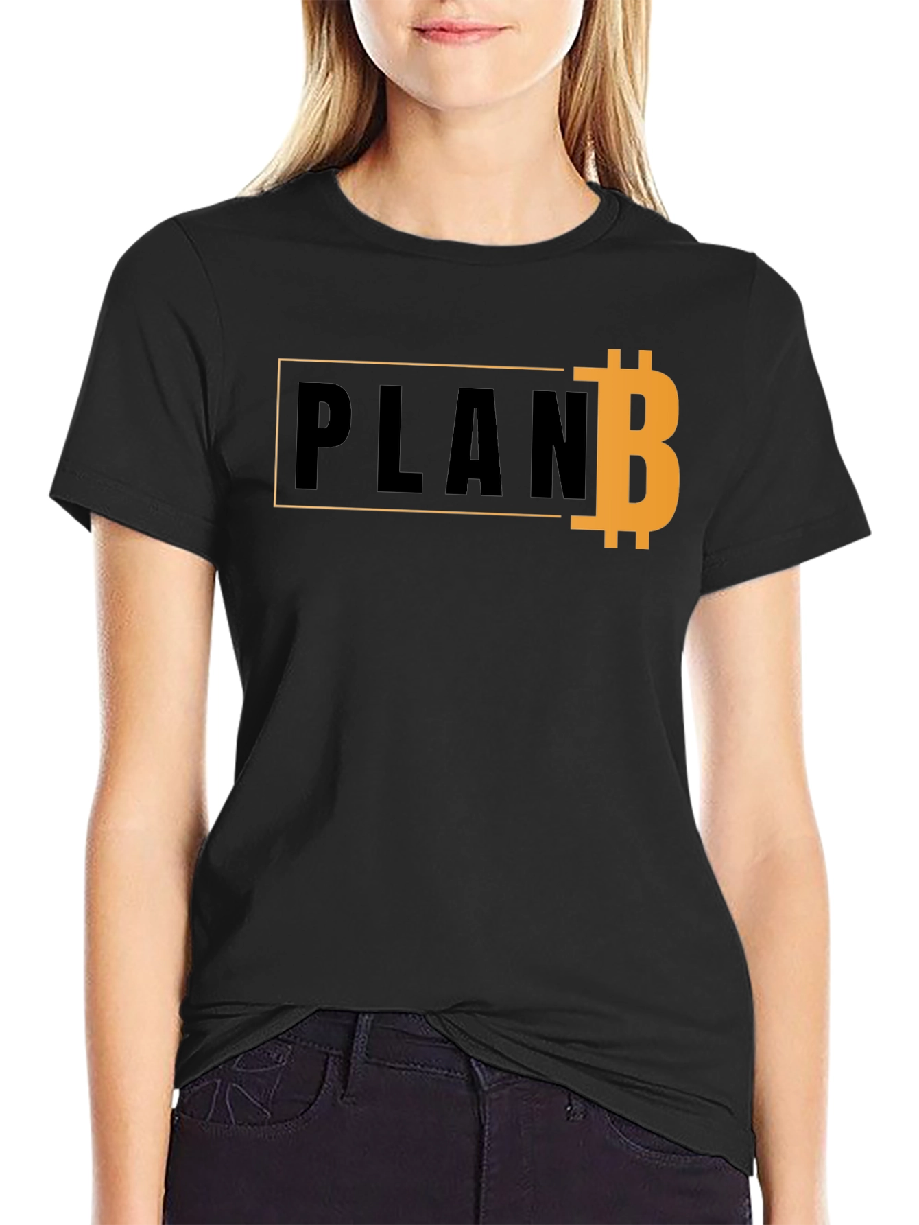 Black Plan B Bitcoin Graphic T-Shirt view 2
