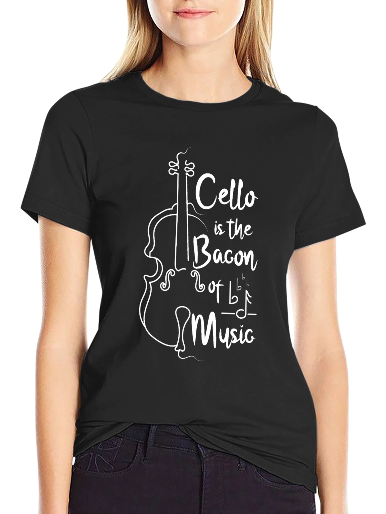 Black Cello is the Bacon of Music - Graphic Tee view 2