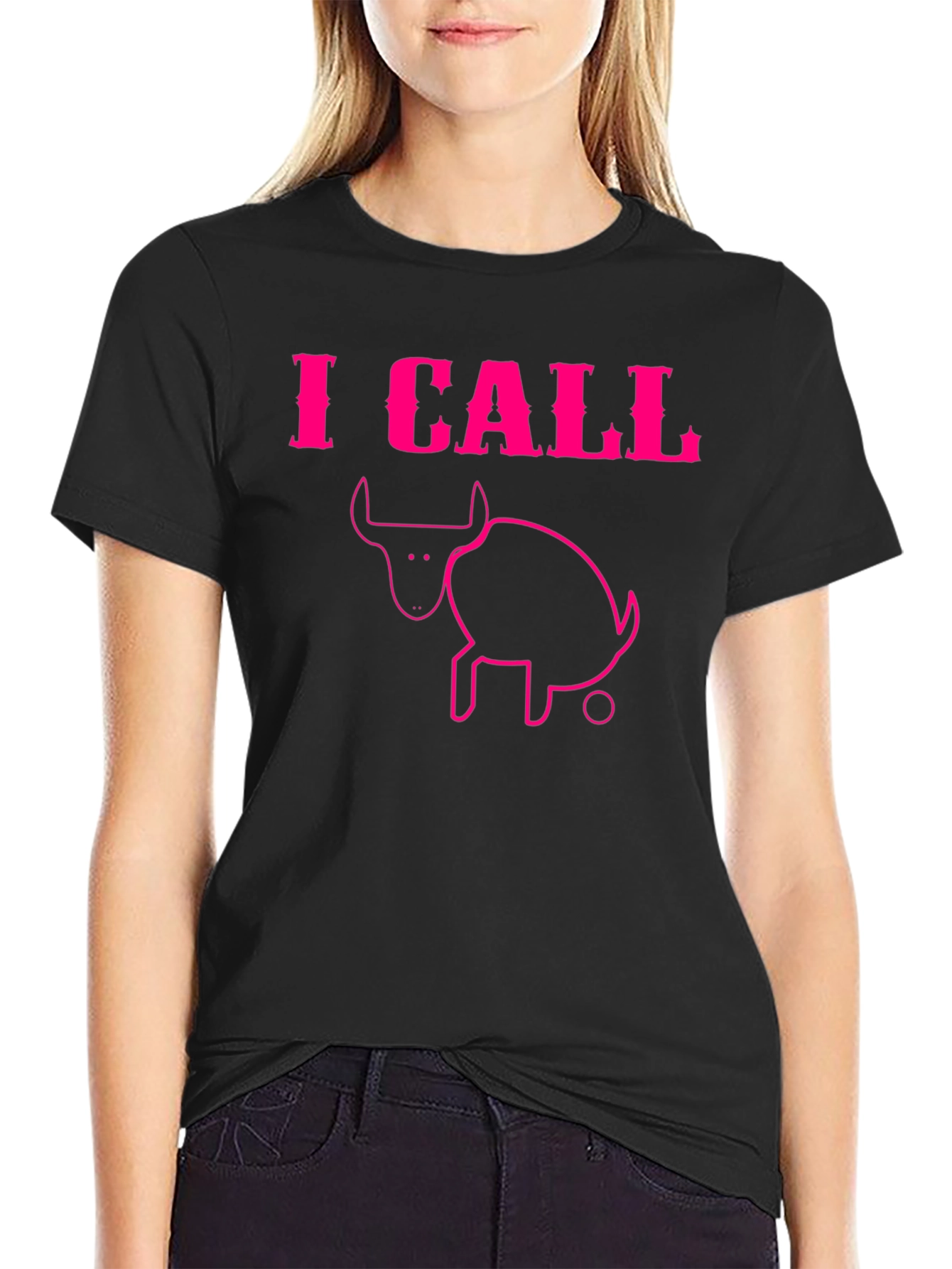 Black I Call BS Funny T-Shirt view 2