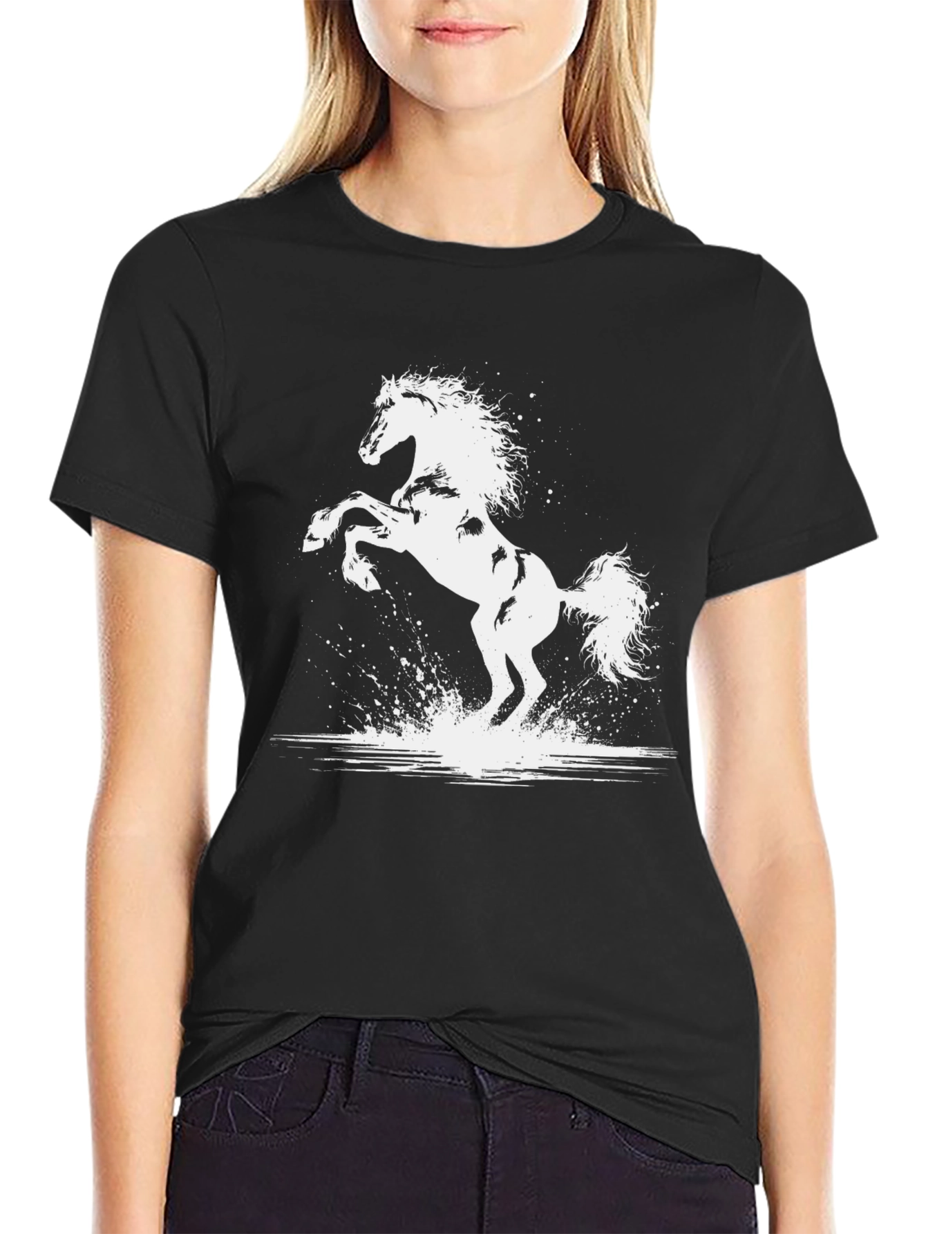 Black Black Horse Graphic Tee - Stylish Men's T-Shirt view 2