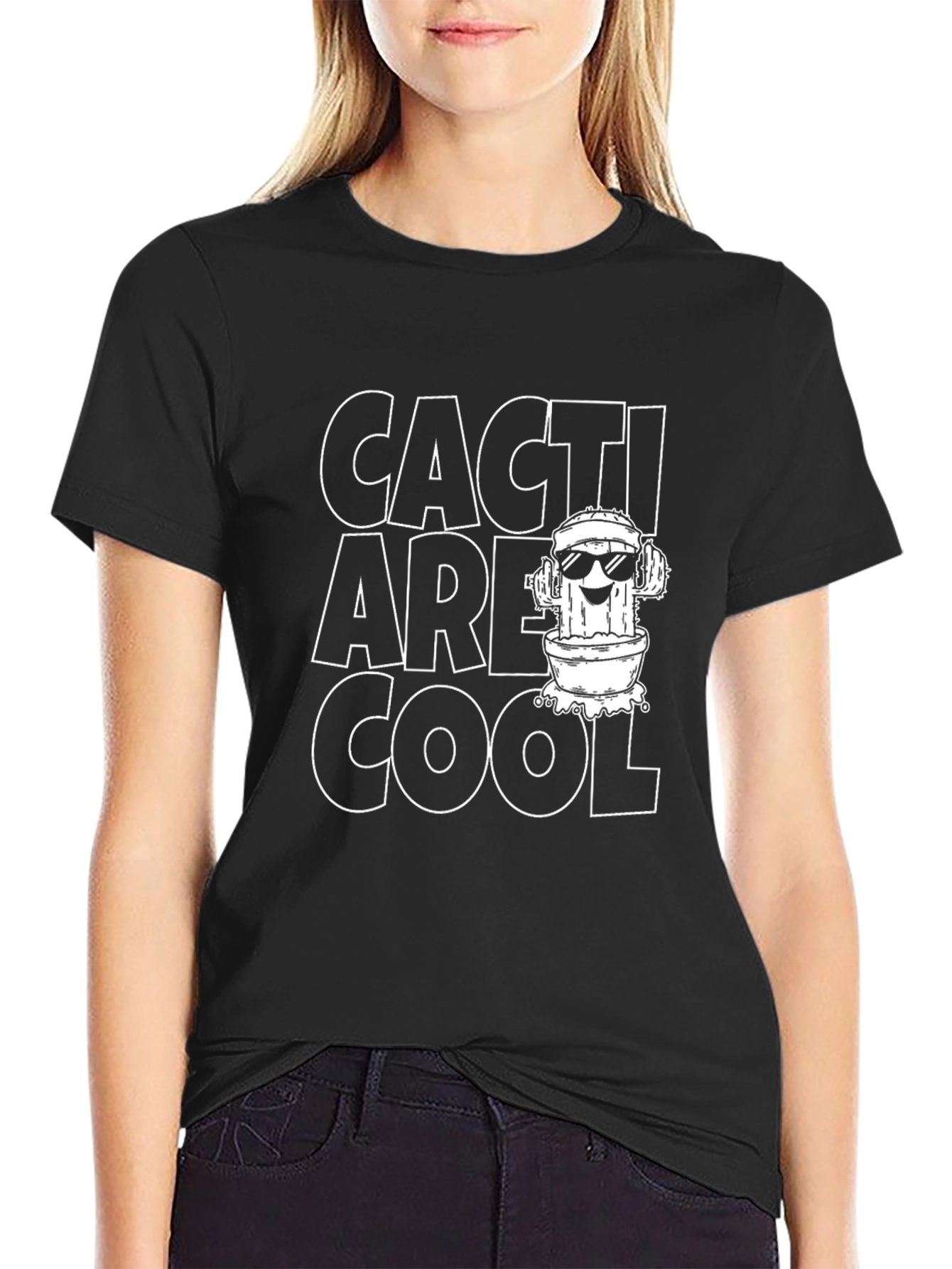 Black Cacti are Cool Graphic T-Shirt view 2