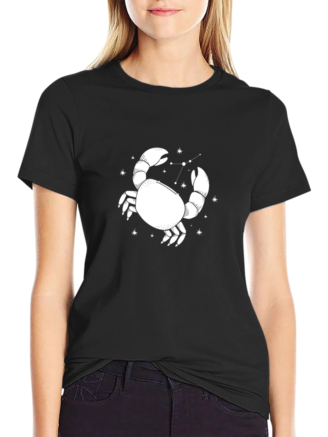 Cancer Zodiac Graphic Tee - Black Cotton T-Shirt - 2