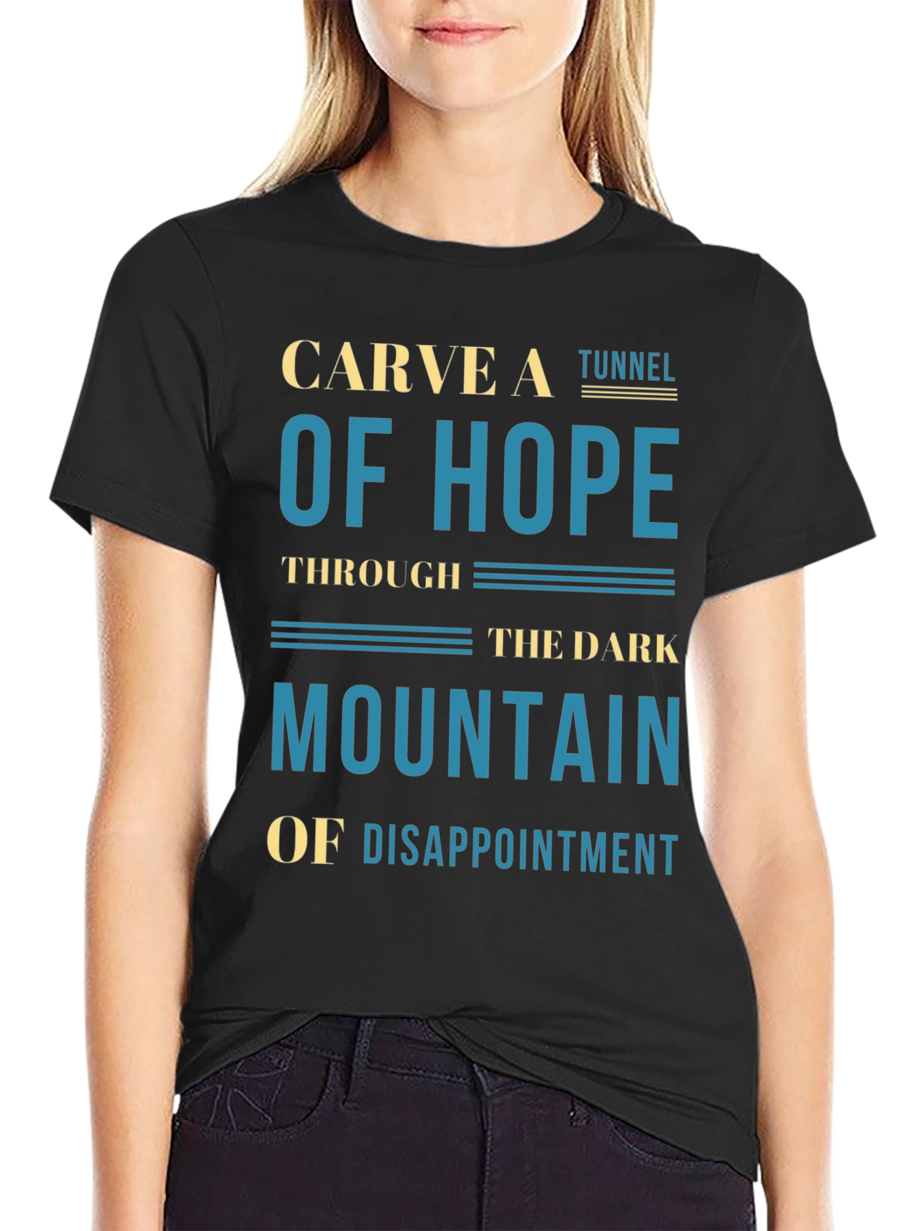Black Carve A Tunnel of Hope Graphic T-Shirt view 2