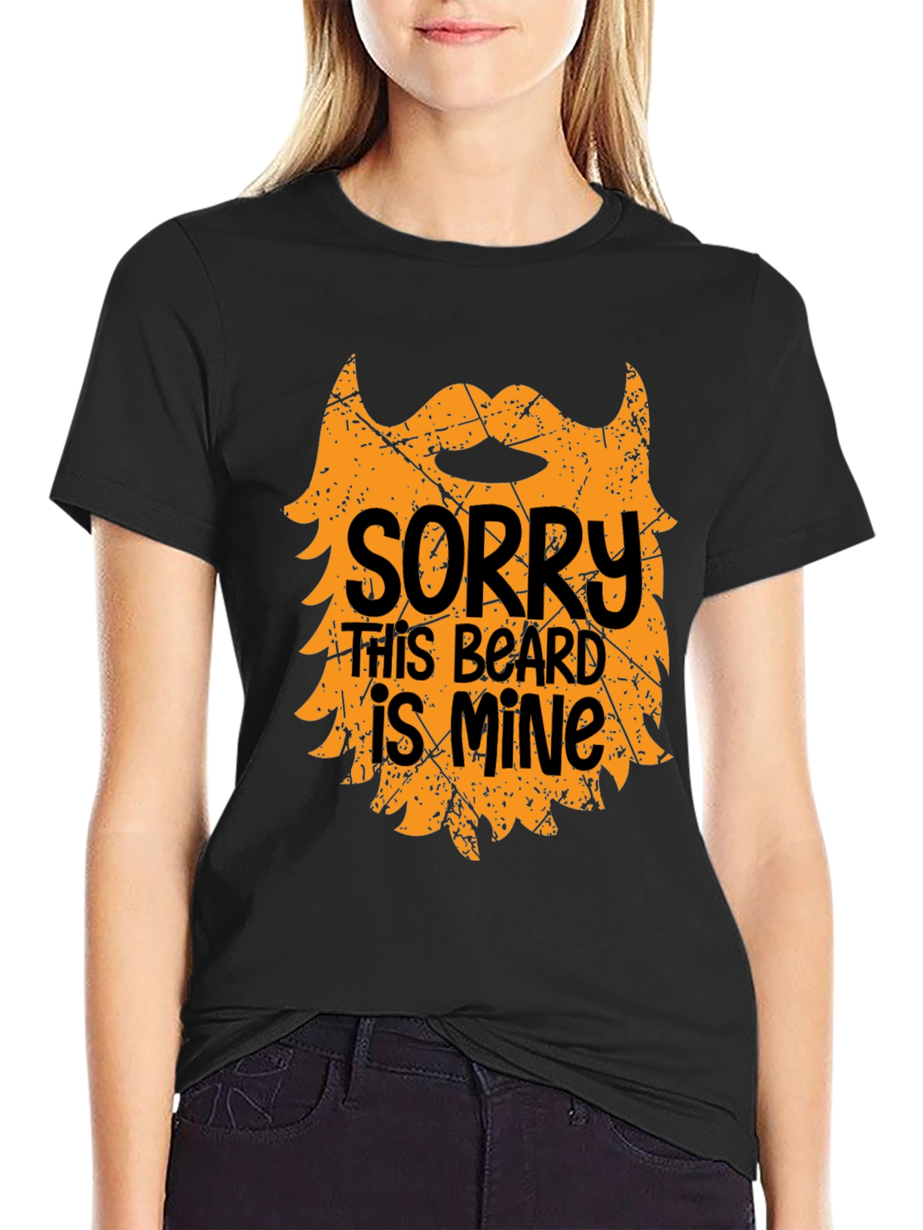 Black Sorry This Beard is Mine Black Graphic Tee view 2