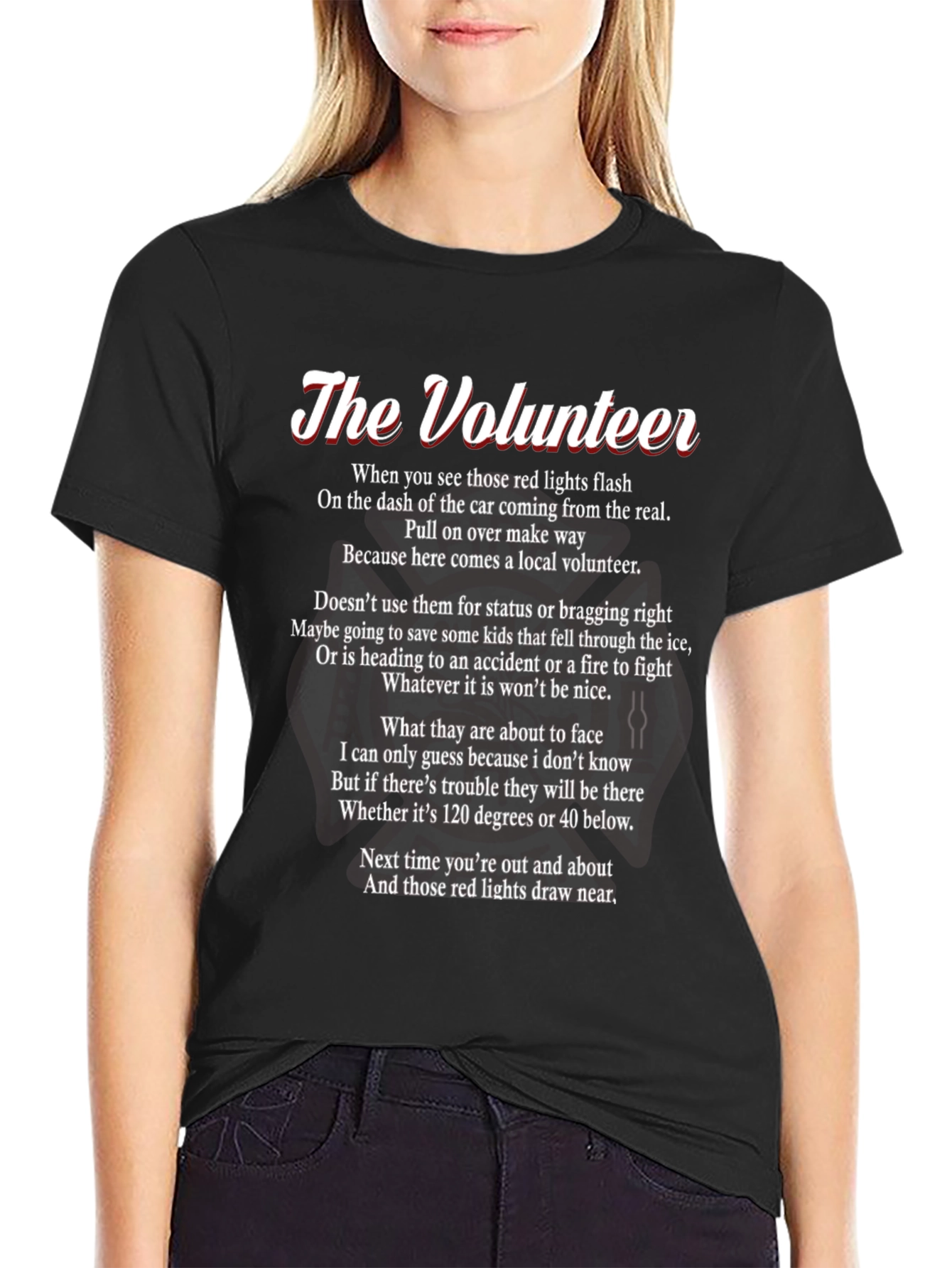 Black The Volunteer Poem T-Shirt view 2