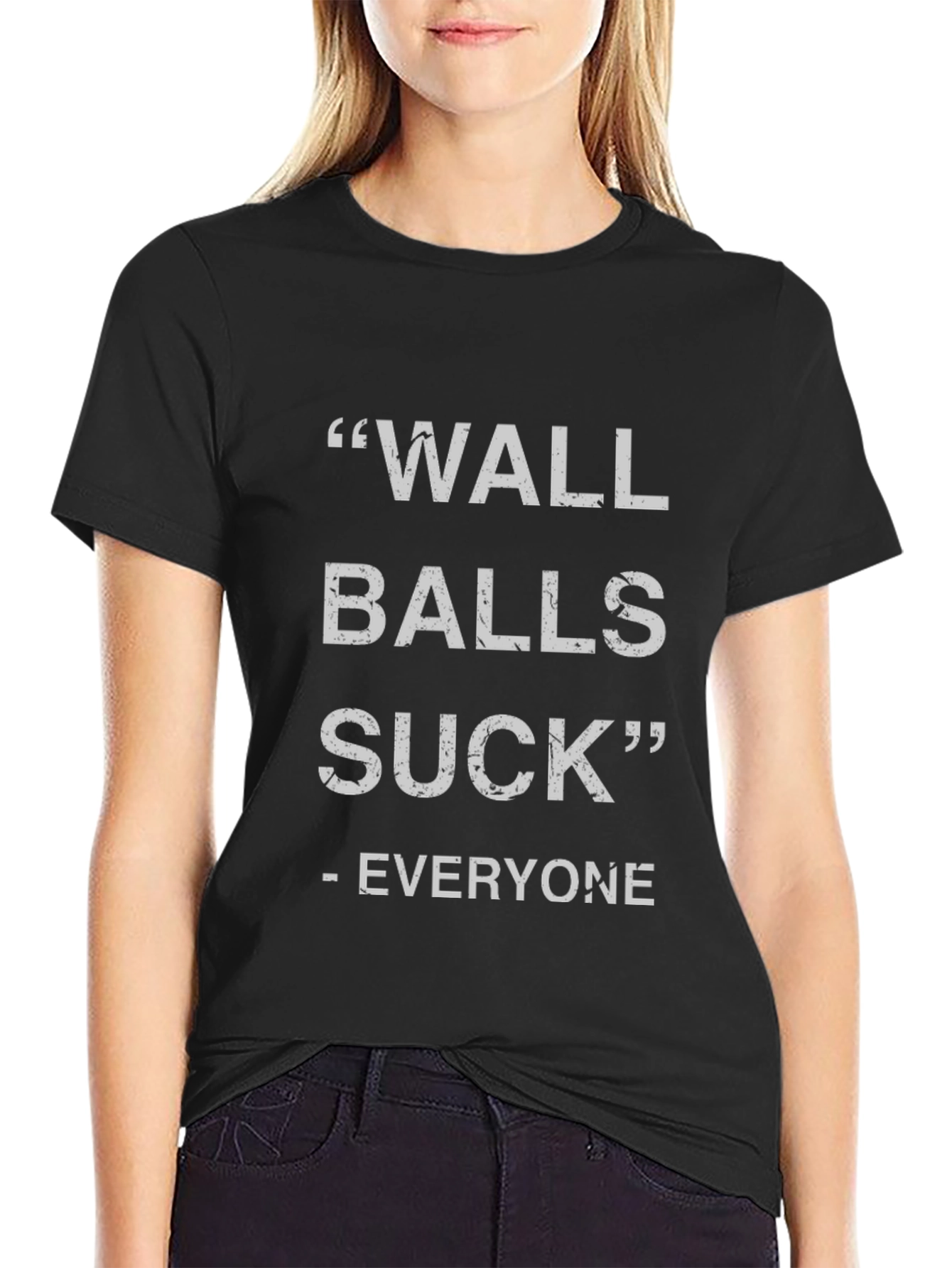 Black Wall Balls Suck - Funny Graphic T-Shirt view 2