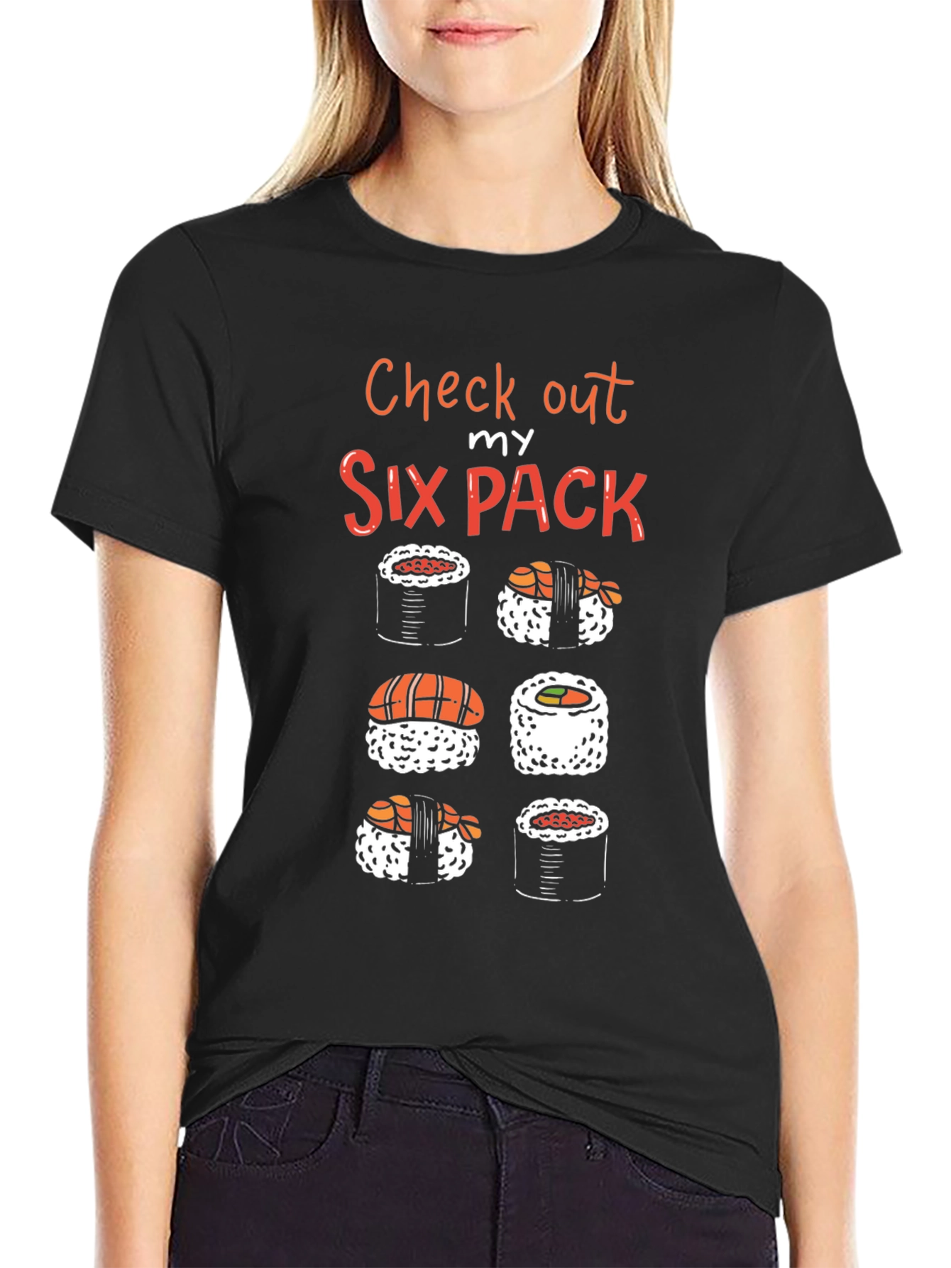 Black Sushi Six Pack T-Shirt view 2